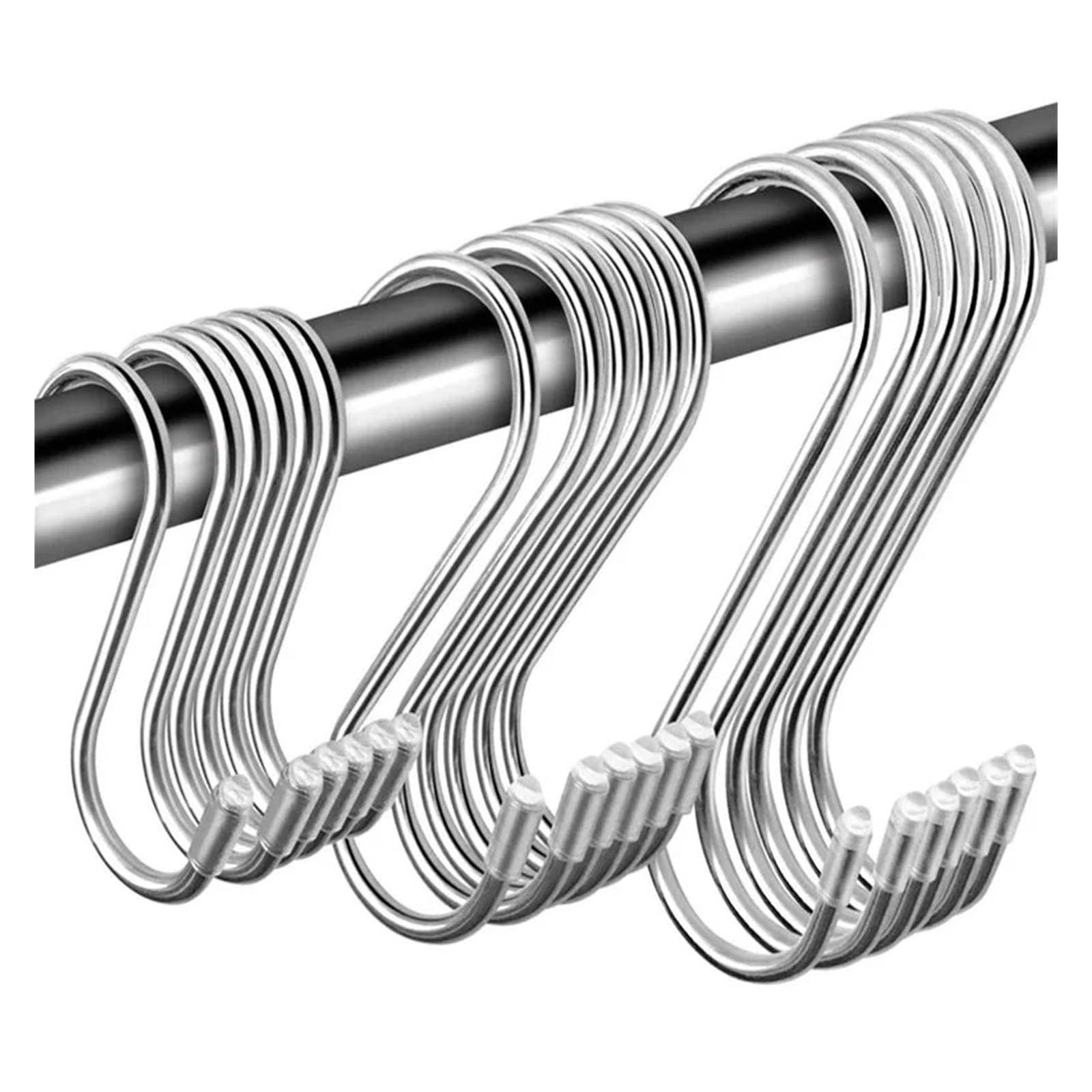 Genérico Ganchos en forma de S acero inoxidable, 5 uds., 6/8/12cm, toallas Metal colgantes for cocina, cuchara, olla, sartén, bolsa planta, taza, ropa(5pcs 12cm)