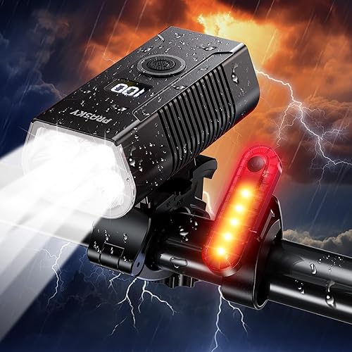 Bike Lights, 2025 New Bike Headlight, USB-C Rechargeable Bicycle Light, Aluminum Alloy Waterproof Bike Lights for Night Riding, 6+4 Modes for Adult