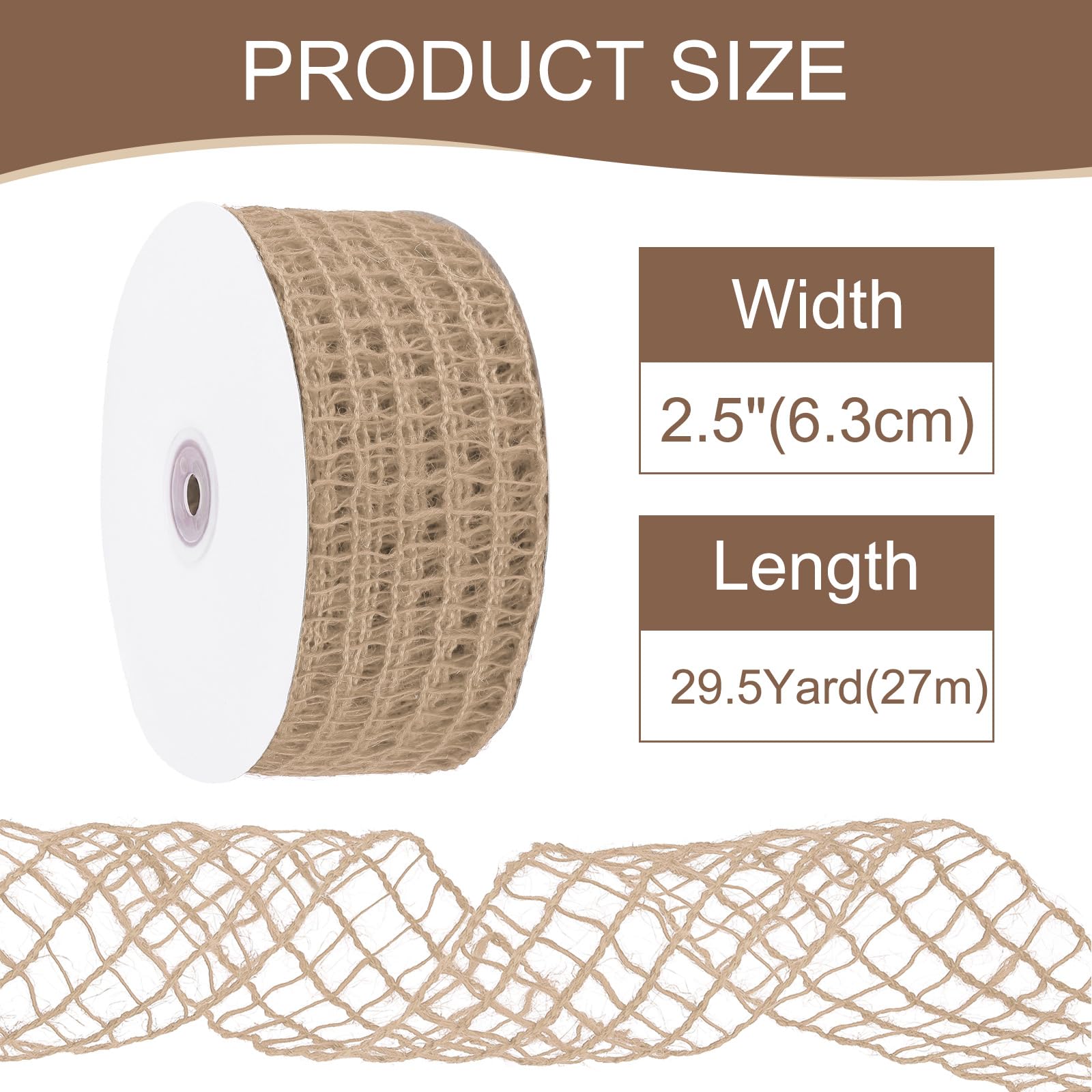 PATIKIL Mesh Burlap Wired Ribbon - Image 2