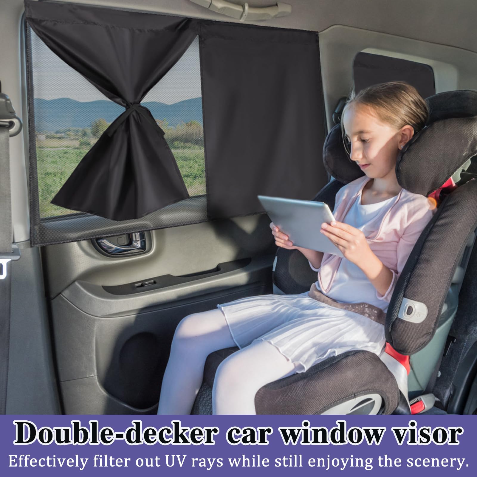 Tendine Parasole Auto Bambini Magnetiche con Protezione UV Bloccare Raggi UV e Calore, 2 Pezzi