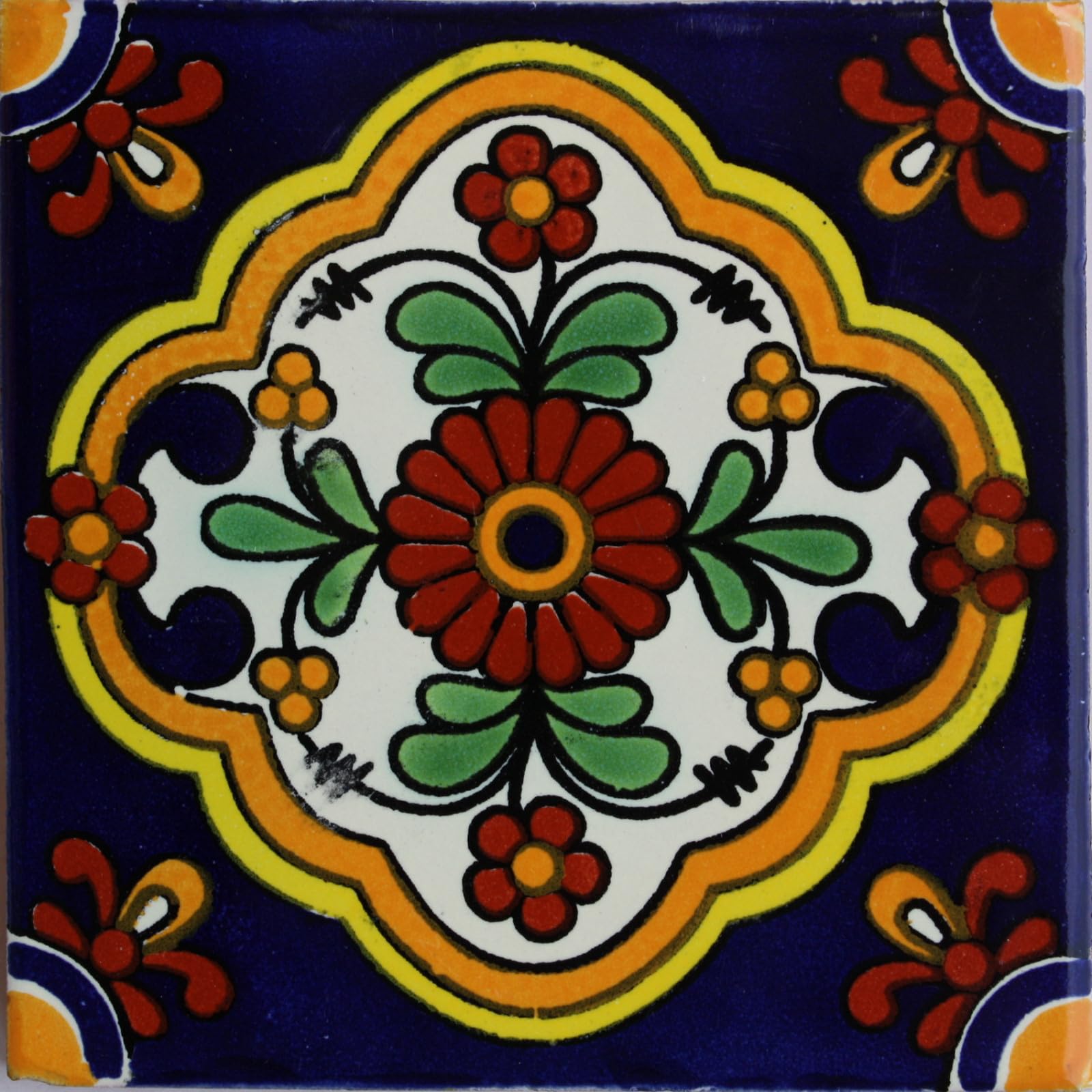 6 x 6 4個ZarzaタラベラMexican Tile