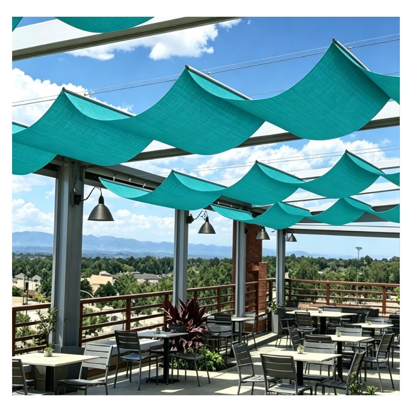 YPIOUREN Wave Sun Shade Sails, Toldos para Patio Exterior, Water Proof Rainproof UV Protection, Retractable Awning for Patio, Deck, Garden(W:1.7m/5.57ftxL:15m/49.2ft)