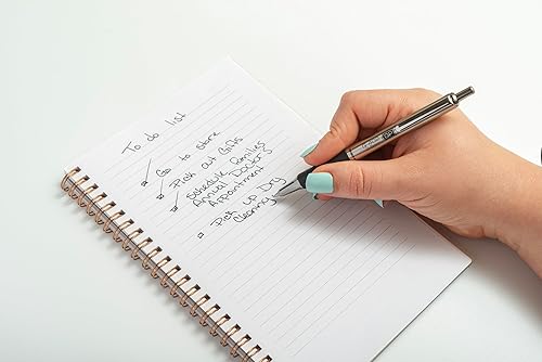 Miniatura 9 de Zebra Pen G-402 Bolígrafo de gel retráctil, barril de acero inoxidable, punta fina, 0.020 in, tinta negra, paquete de 2