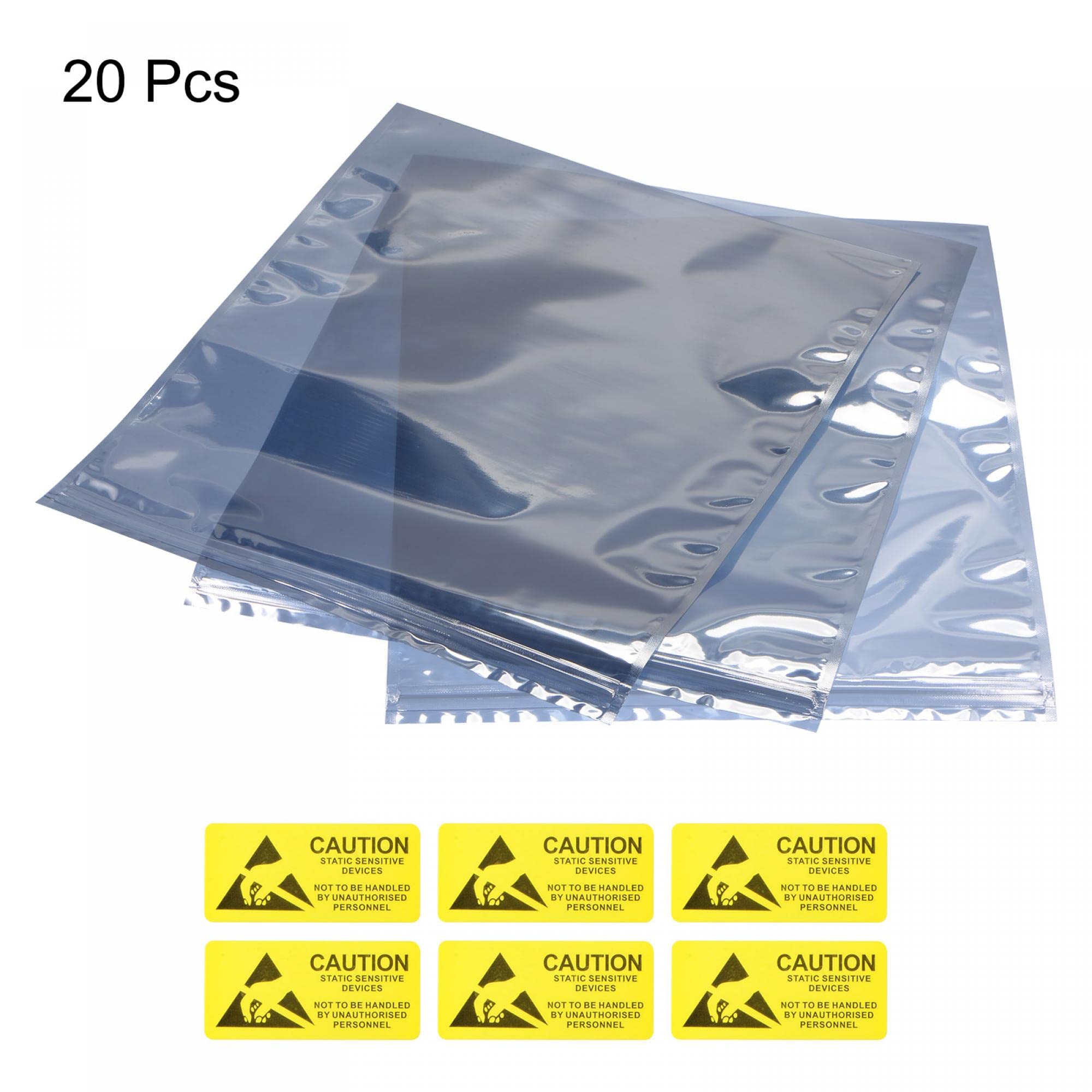 sourcing map Antistatique Sacs Blindage Sac 20pcs 30x40cm Refermable avec Étiquettes pour Dur Empreinte HDD SSD