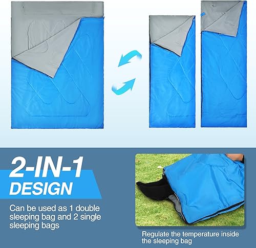 Miniatura 87 de REDCAMP Saco de dormir ultraligero para mochileros, senderismo, comodidad para adultos en clima cálido, con saco de compresión 2-Sobre