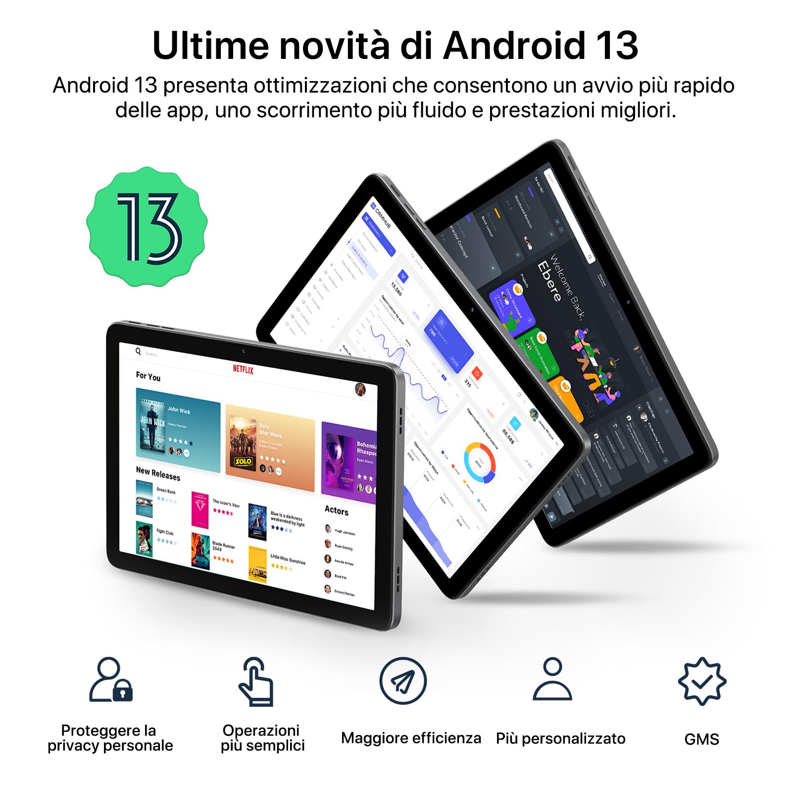 UMIDIGI Tablet 10 Pollici, Android 13 con Helio G99, 16GB RAM+128GB ROM/TF 1TB, 4G Dual SIM con Telefonica e Wifi, 8MP Camera/6000mAh/BT5.2/Face ID/GPS/OTG, G3 Tab Ultra