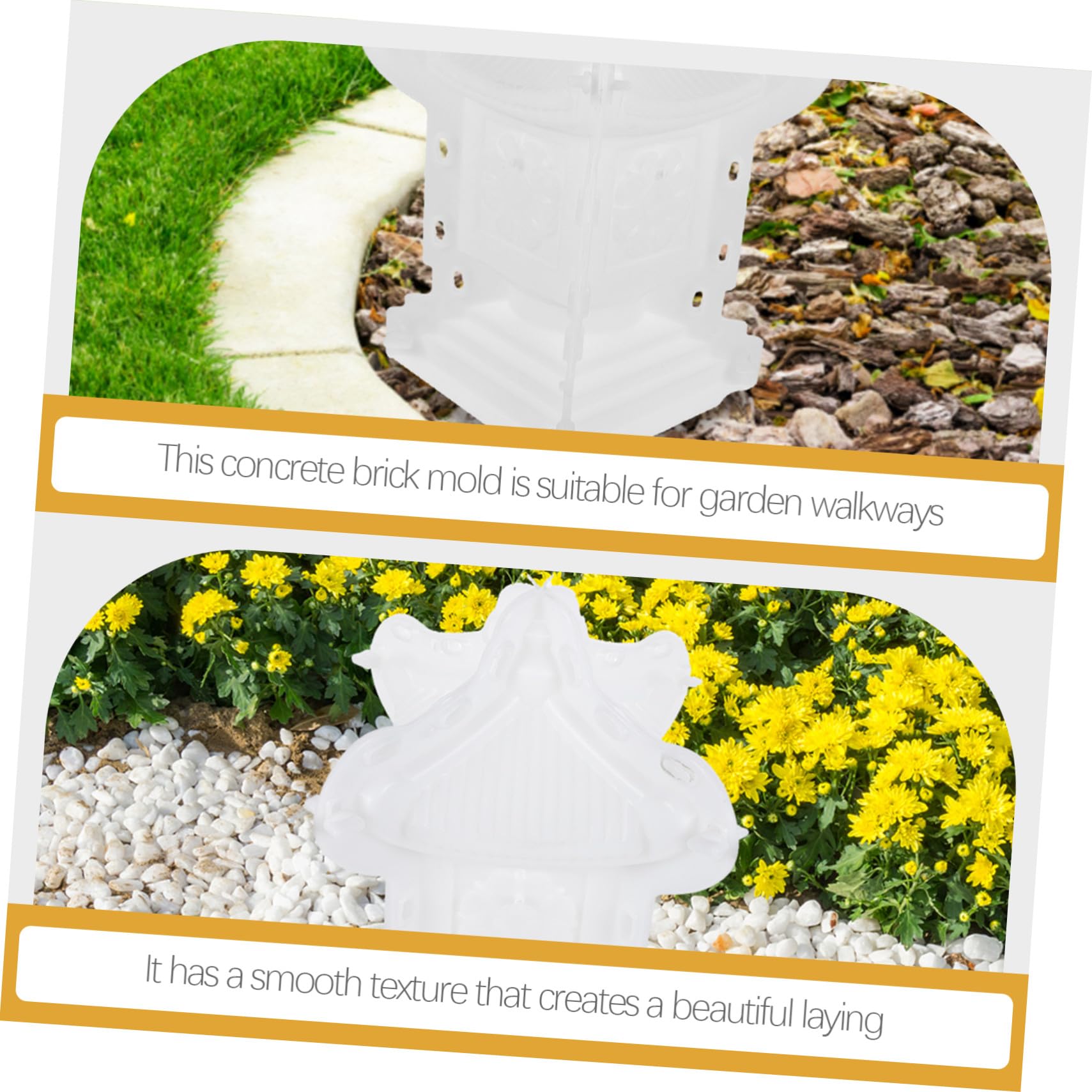 SHINEOFI Molde de Hormigón para Pabellón de Cemento y Molduras Decorativas para Pared, Plástico Blanco, Práctico y Conveniente para Decoración de Jardín Exterior