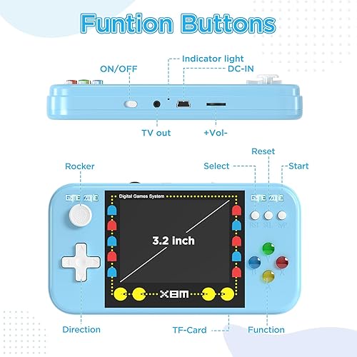 Miniatura 2 de Handheld game console, Preloaded 500 Retro Video Games with 3.0 LCD Screen, Rechargeable Battery Mini Arcade Electronic Toy Gift for Boys & Girls