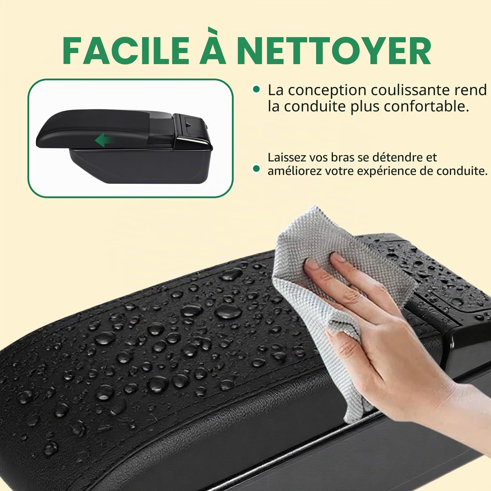ZENVI Compatible with Seat Ibiza Accoudoirs 6F 2017-2026 | Peut servir d'appui pour le coude,Repose-bras, Console Centrale Accoudoir,Bicouche Espace Rangement