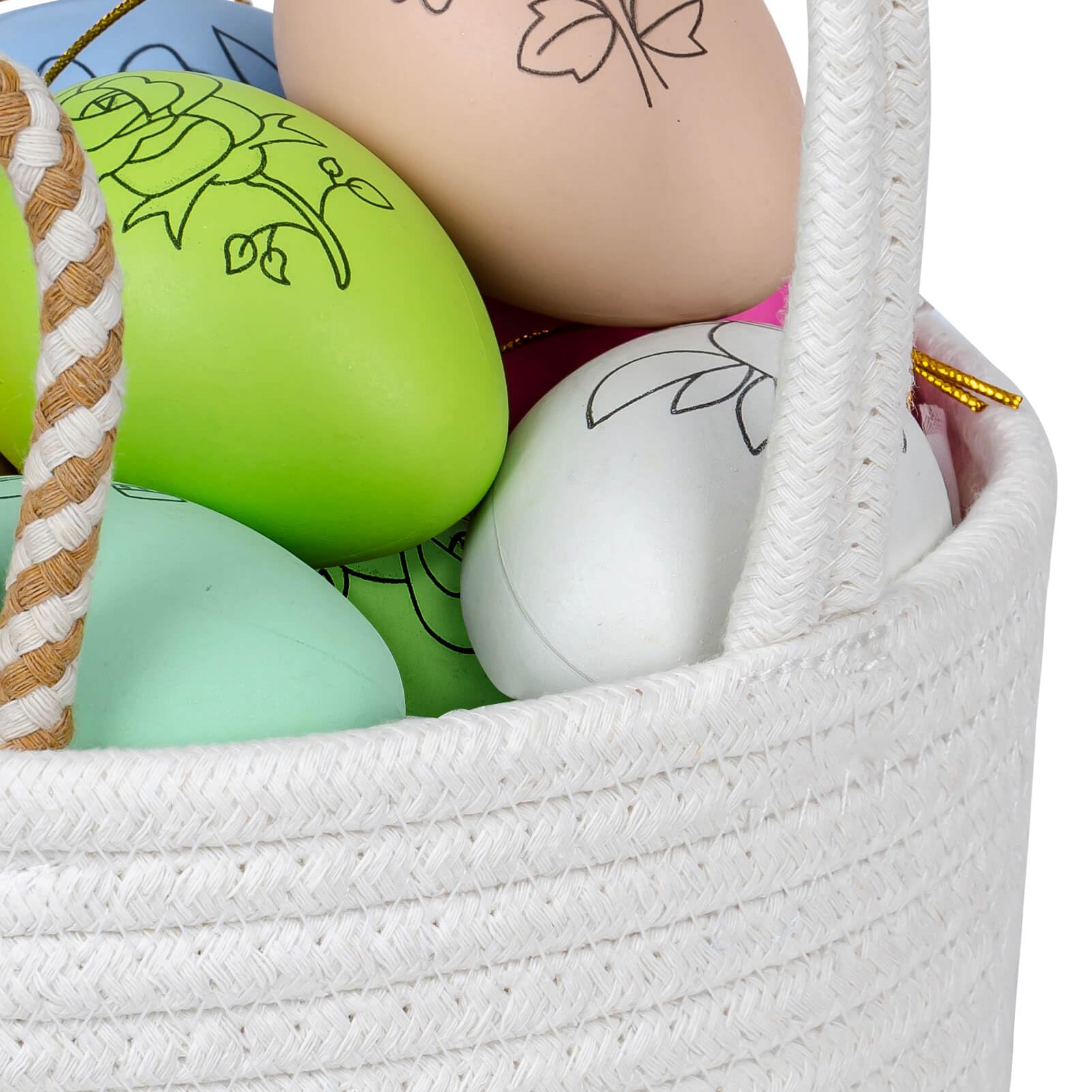 Osterkorb, Osterkorb mit Griff, Osterkörbe für Kinder und Babys, leerer Hasen-Eierkorb, kleine Osterkörbe für Jungen, Mädchen, Kleinkinder, bezaubernder Osterkorb für Mädchen (braun