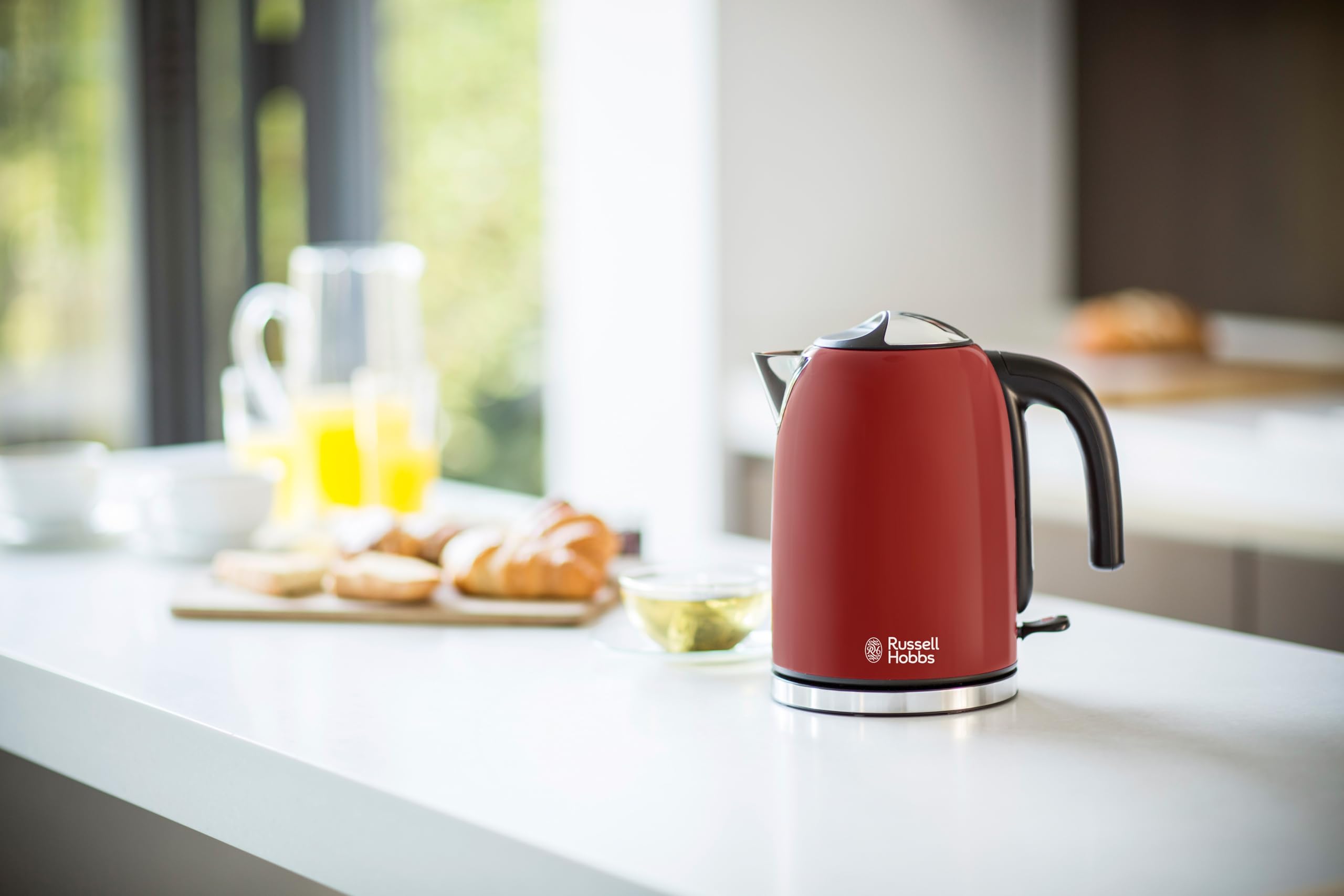Russell Hobbs Frühstücksset Colours+ Rot: Kaffeemaschine, Wasserkocher 1,7l 2400W, Toaster 2 Scheiben