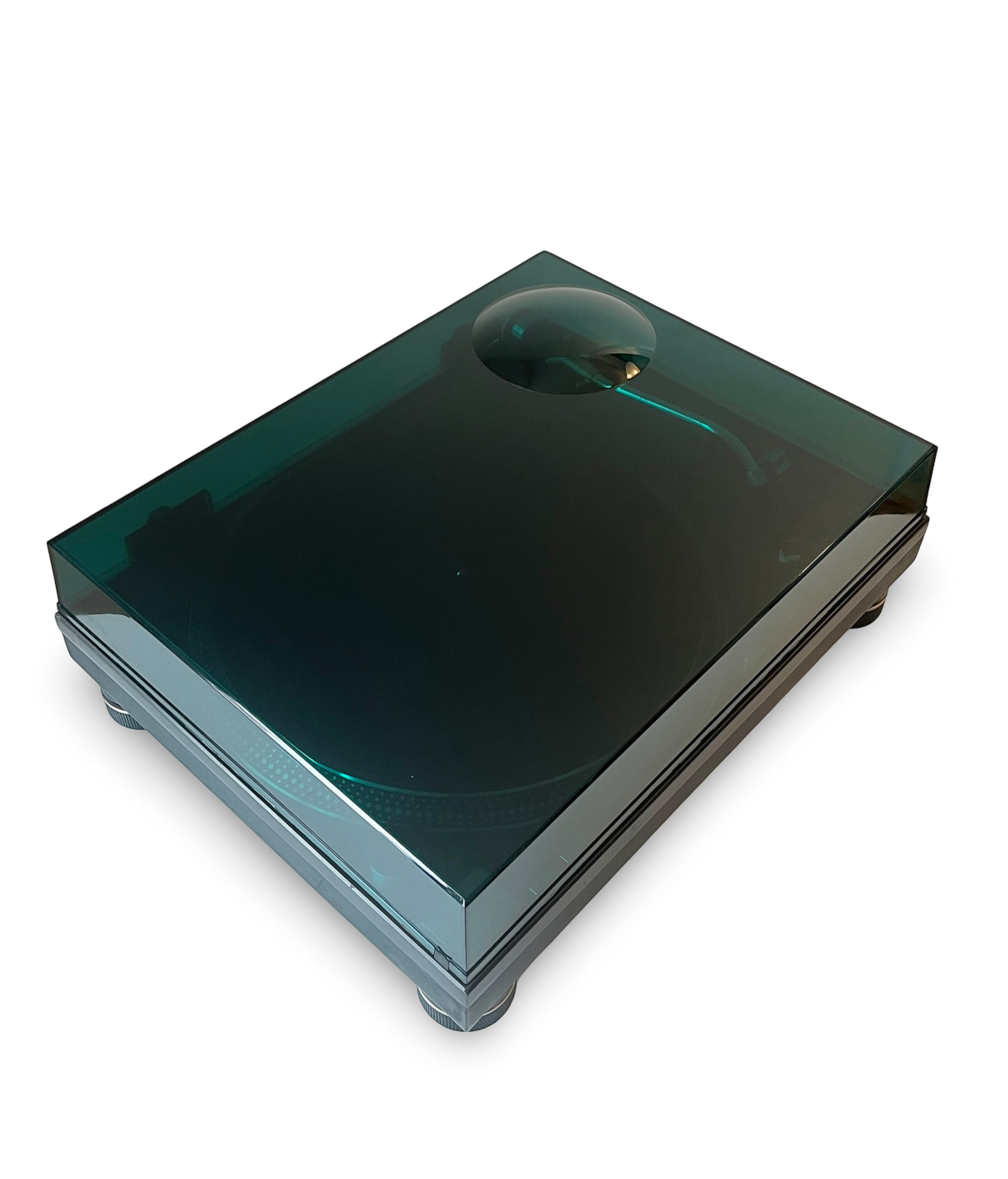 Copertura Antipolvere Verde + Cerniere Nere per Giradischi Technics SL-1200 e SL-1210, Angoli Regolabili 20°-90°, Giradischi MK LTD GR, Mondecks di Seconda Generazione