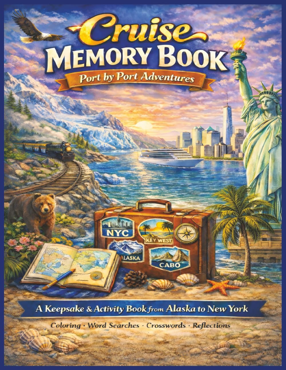 Cruise Memory Book: Port by Port Adventures: A Keepsake & Activity Book from Alaska to New York