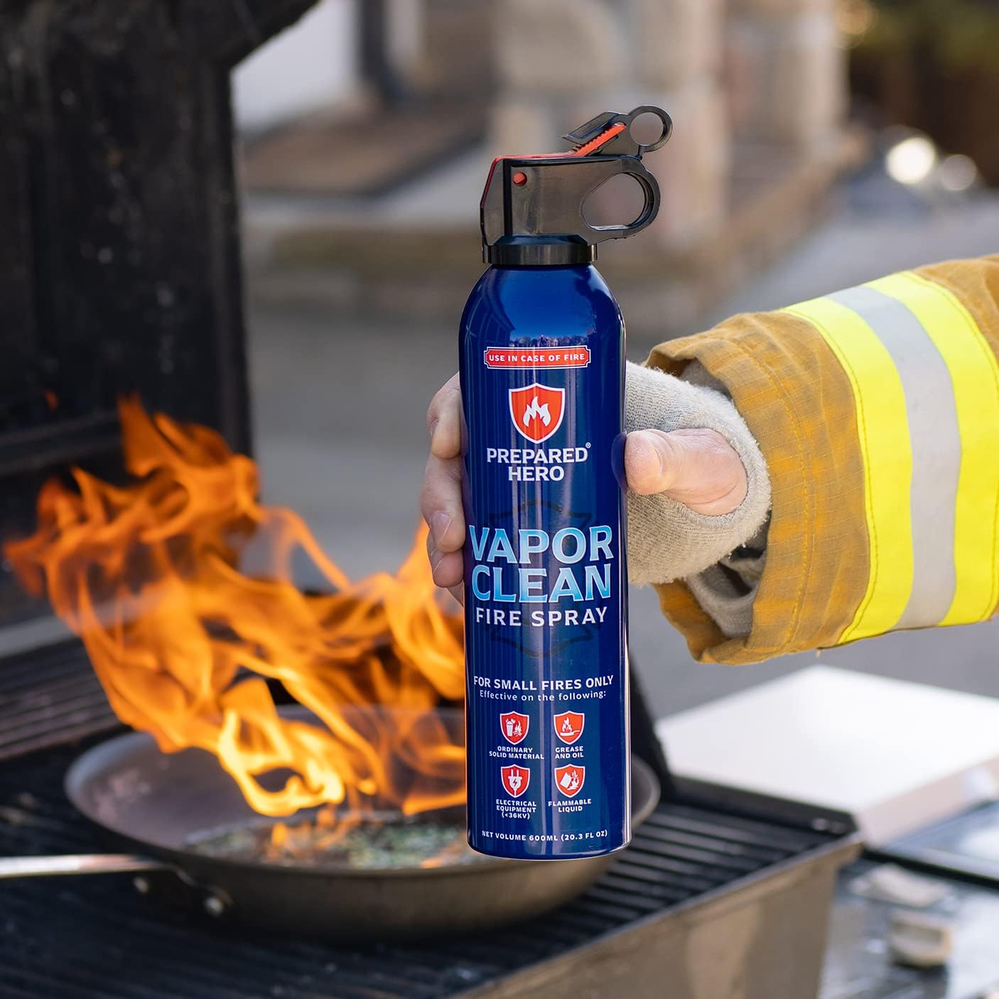 Vapor Clean Fire Spray by Prepared Hero - 2 Pack - Portable Fire Extinguisher for Home, Car, Garage, Kitchen - Works on Electrical, Grease, Battery Fires & More - Compact, Easy to Use