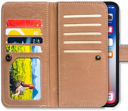 Miniatura 5 de Funda para iPhone Xs Max, diseño retro de la bandera estadounidense multifuncional, de cuero, con ranura para tarjeta de crédito, soporte para