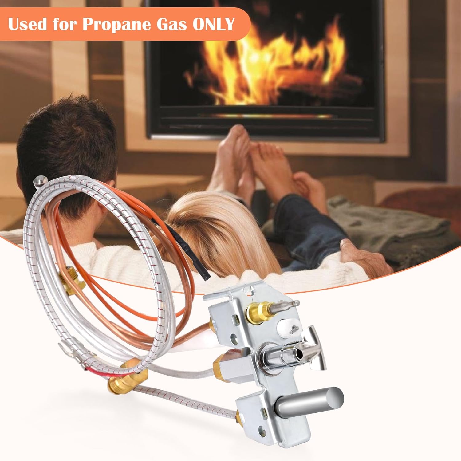 Diagram showing steps to light a gas fireplace pilot
