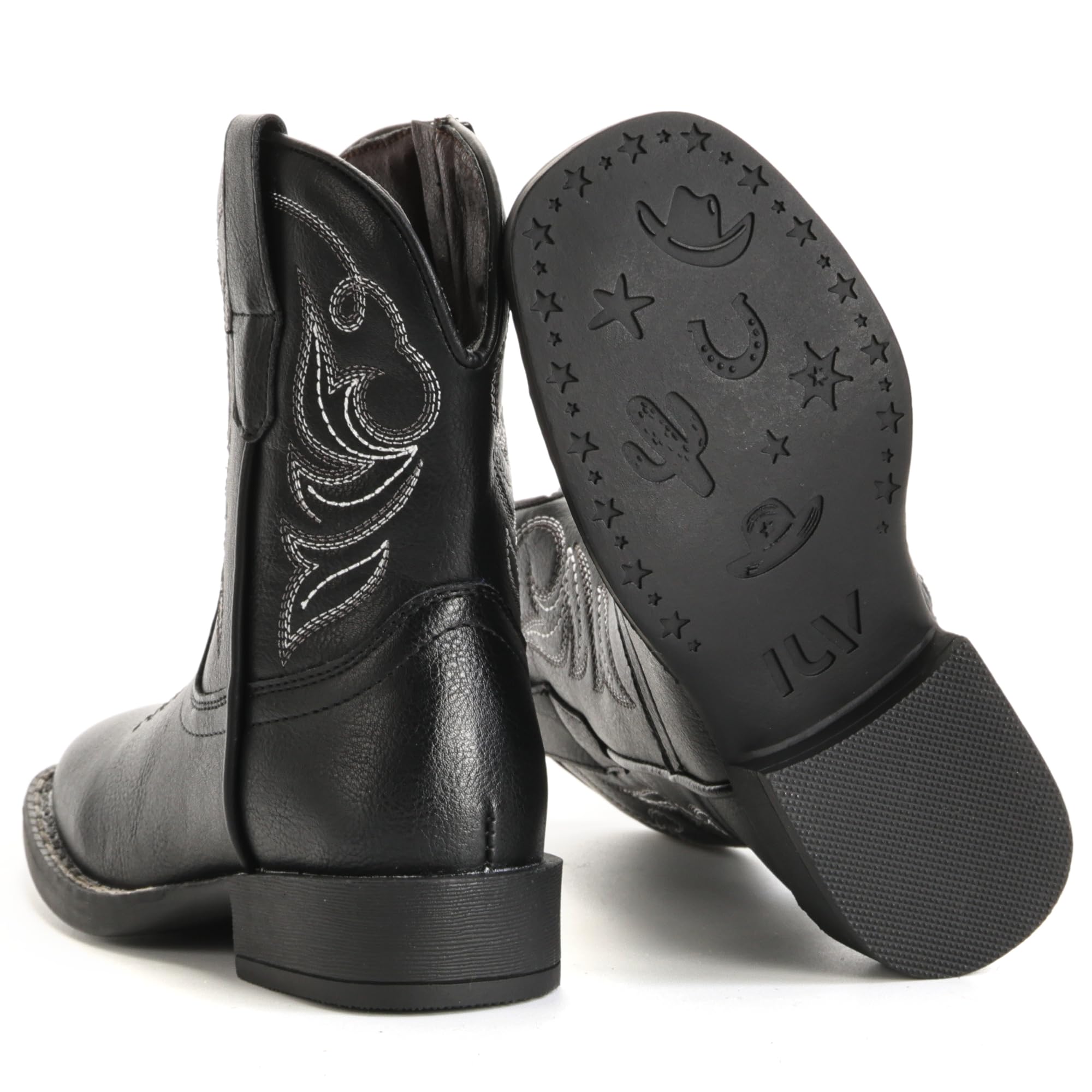 Girls Cowgirl Boots Toddler Boys Cowboy Boots for Kids Western Square Toe Riding Mid Calf Boot — view 4