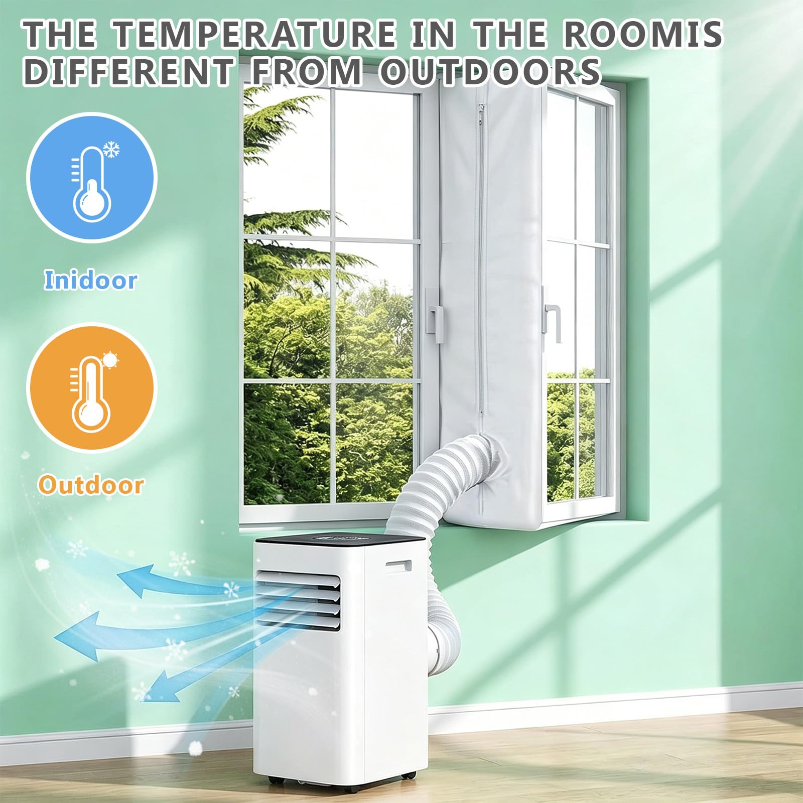 Kit Ventana Abatible Aire Acondicionado Portatil Para Ventanas De Aire Acondicionado Móviles, Secadoras De Ropa, Secador De Aire De Canalización, Climatizador Para Ventanas De Techo