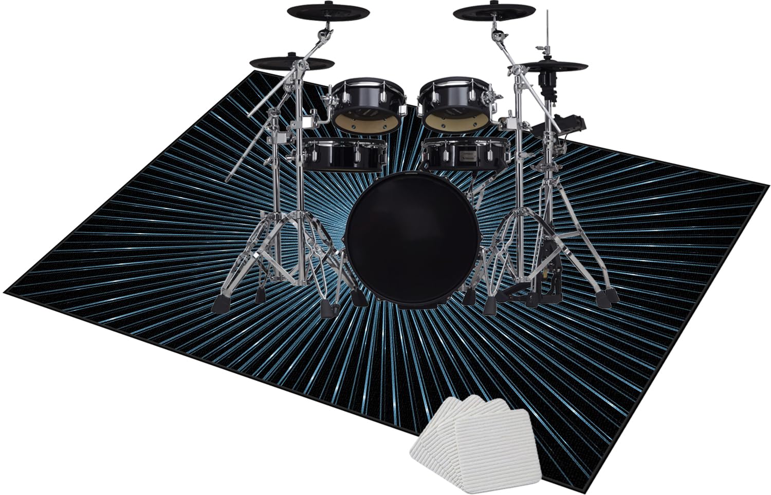 Qivstxug Drum Carpet, Drum Rug Drum Mat Soundproof Mat, E-drum Rug Non Slip Drum Blanket, Drum Accessories for Electric Drums Jazz Drum Set, Soundproof Rug for Piano Guitar Record Room 200 x 180 cm
