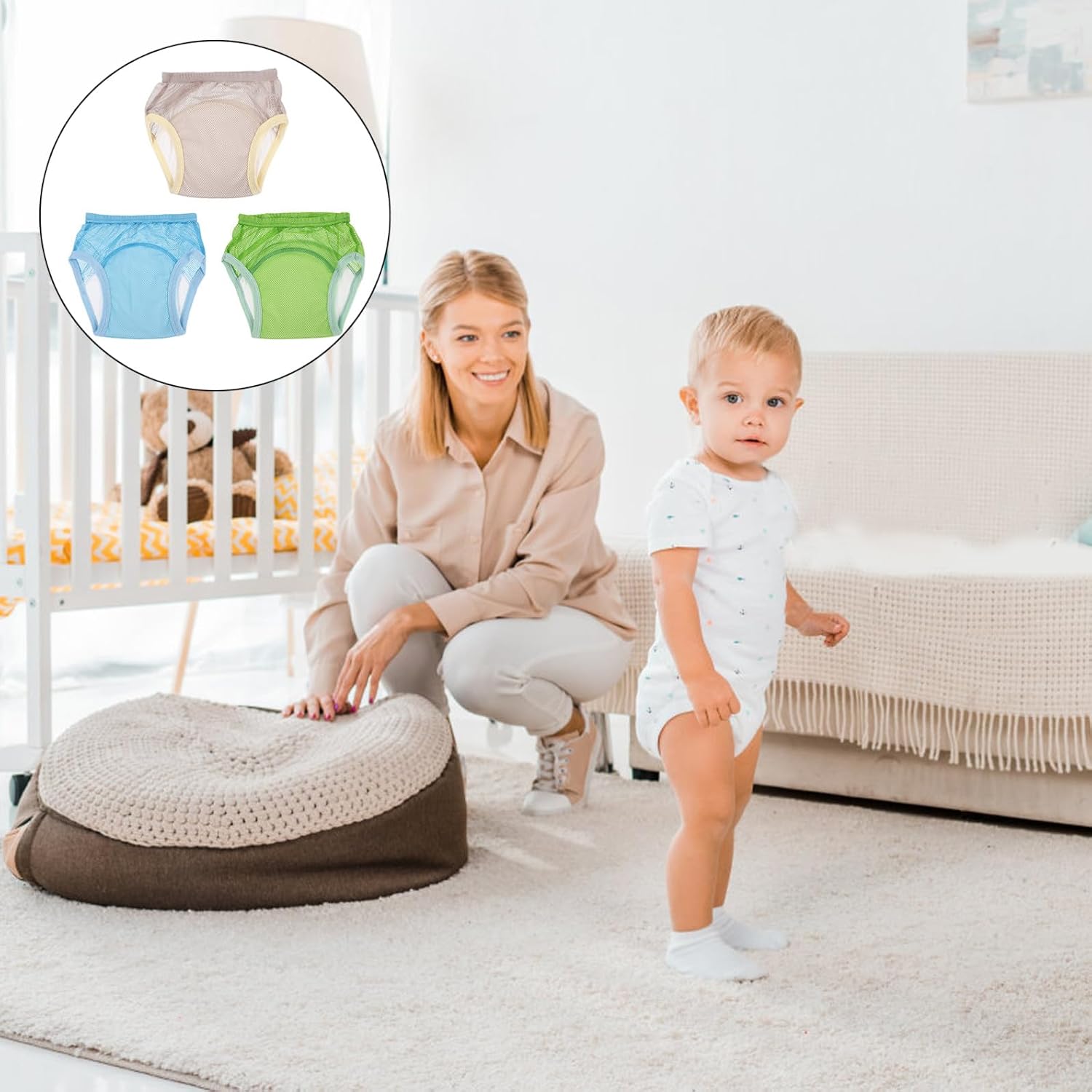 Abaodam 3pcs Potty Training Underwear for Babies Washable Cotton Infant Training Pants Absorbent Layer for Toddler Boys and Girls Learning to Use the Toilet Assorted Color