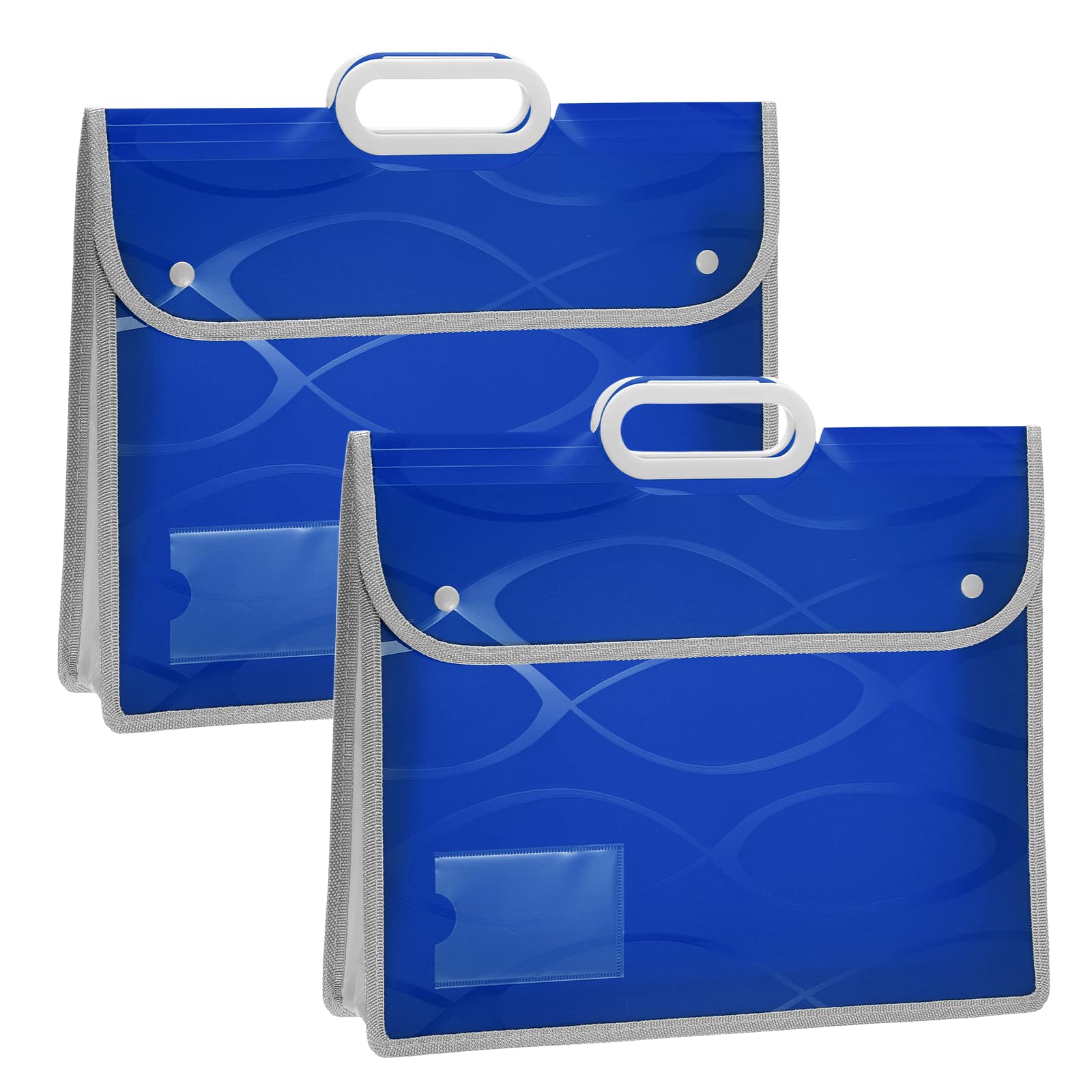 YOKIVE 2 Pack A4 Plastic File Folder with Handle, Blue