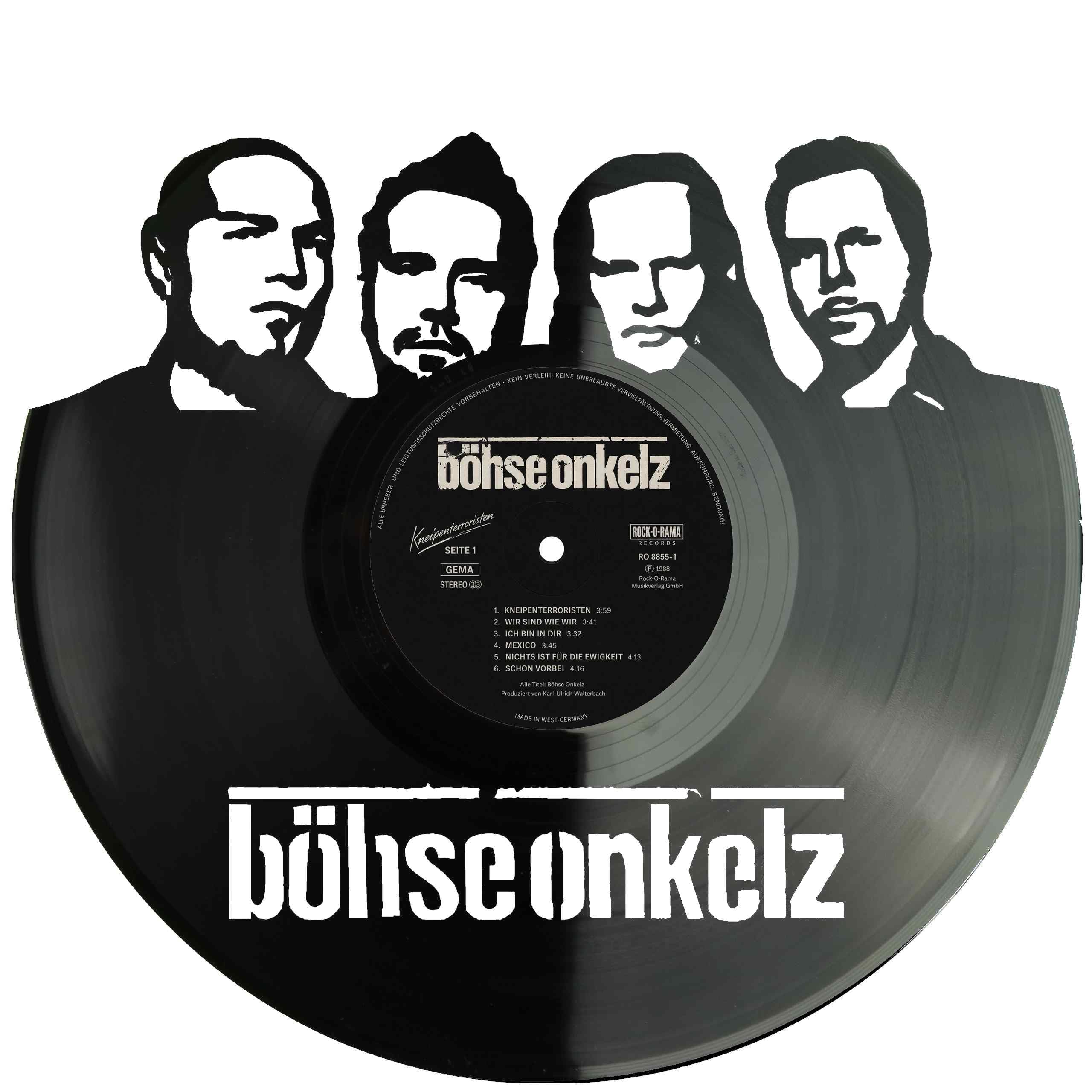EVEVO Wanddekoration Schallplatten Inspiriert Böhse Onkelz Vinyl Musikband Inspiriert Wanddekoration für Musikfans Vinyl-Schallplatten Wandkunst