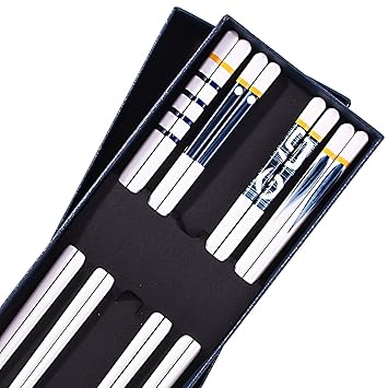 4 Pairs Japanese style Porcelain Chopsticks, Reusable Dishwasher Safe, High-grade Bone Chopsticks Chopsticks with Delicate Box, As a Good Gift