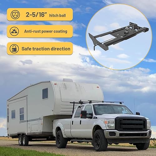 Miniatura 5 de Enganche de cuello de cisne compatible con Ford F250 F350 Super Duty 1999-2016 Sistema completo de enganche de remolque de cuello de cisne debajo de