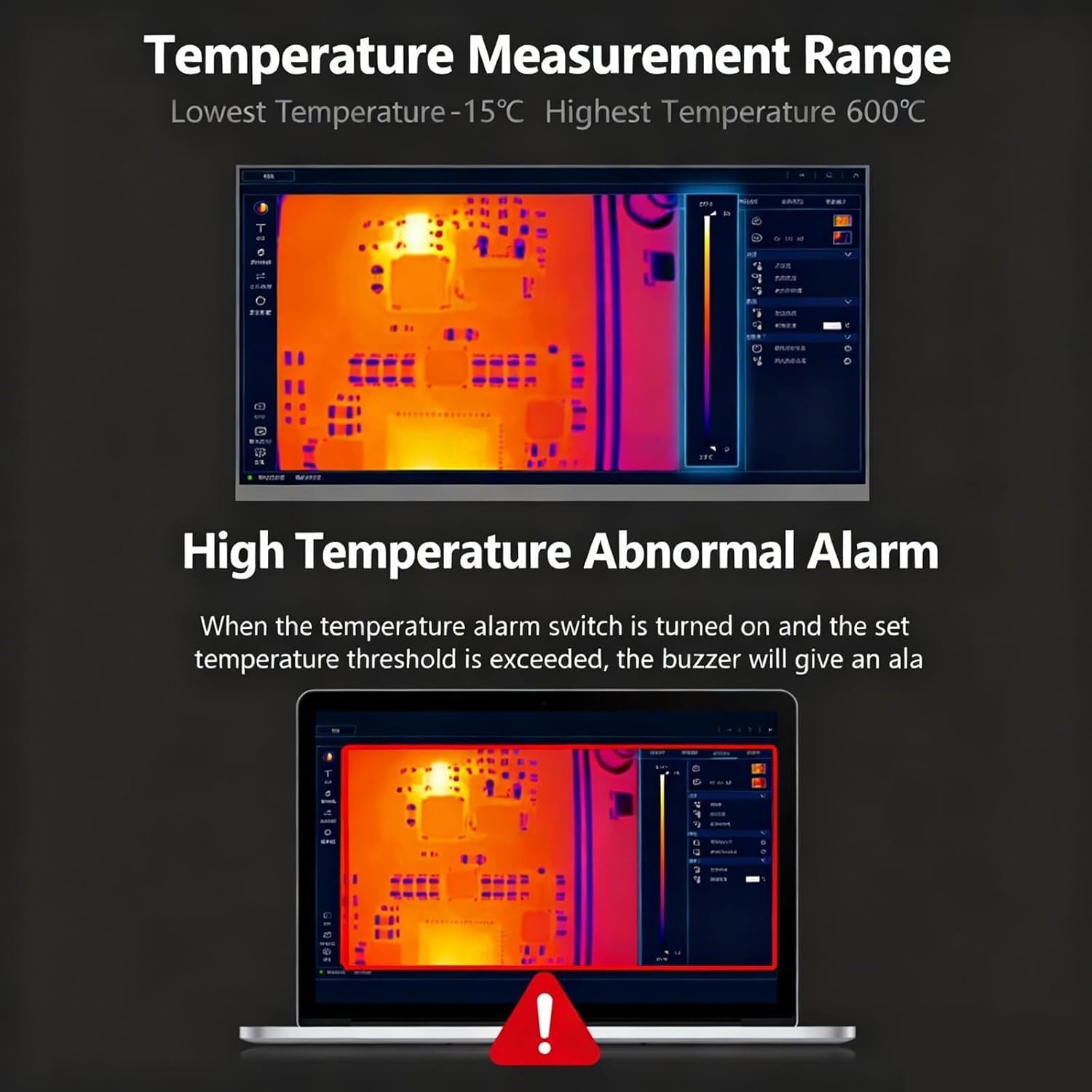 Wärmebildkamera, 256 x 192 Auflösung für PCB-Fehlererkennung, verstellbare Linsenhöhe, Makro-Thermoanalysator für Elektronikprüfung und Inspektion