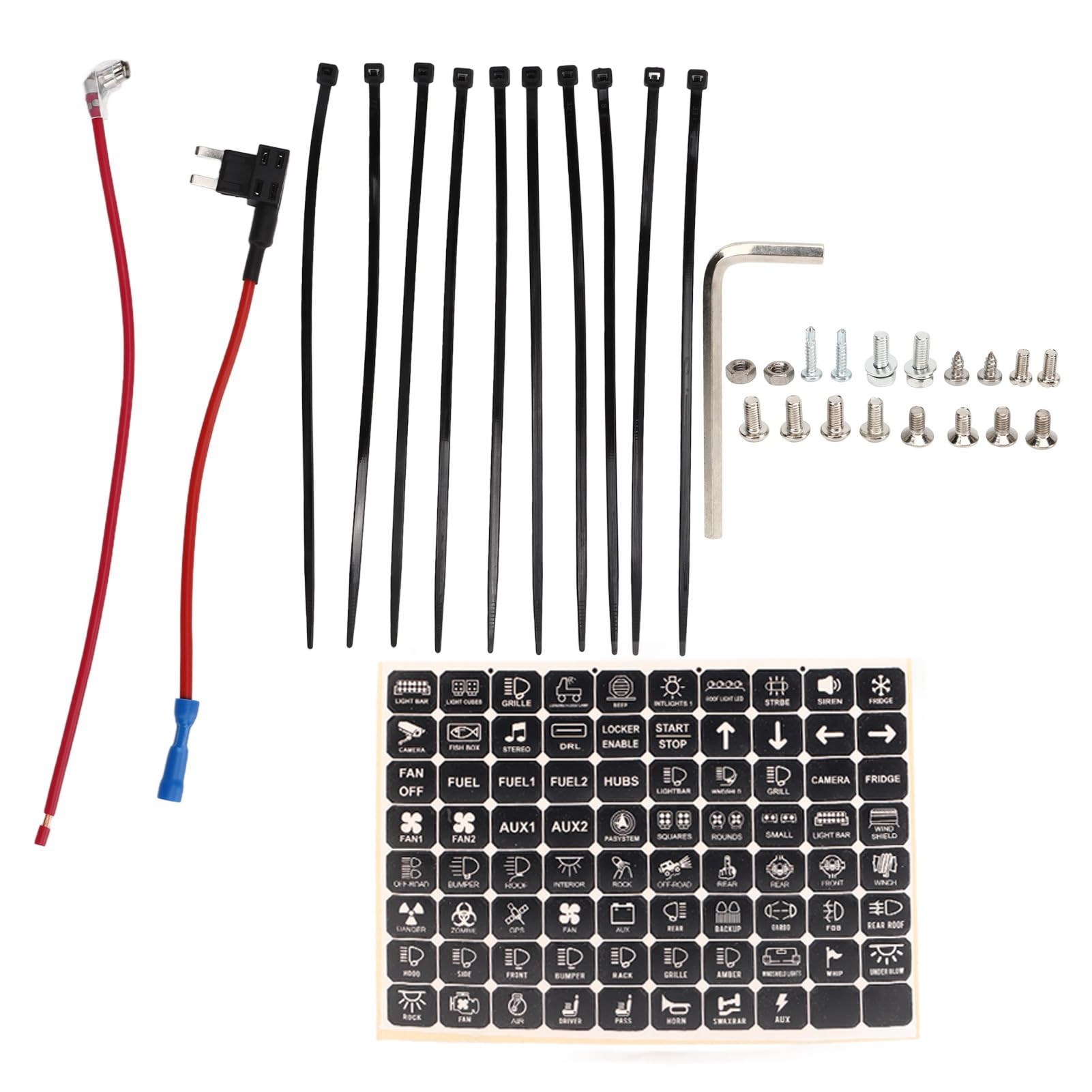 Uniwersalna skrzynka sterownicza obwodu, 12V do 24V wysoka wytrzymałość konstrukcyjna 1500W 8 Gang niebieskie podświetlenie LED dotykowy Panel sterowania samochodu dla UTV