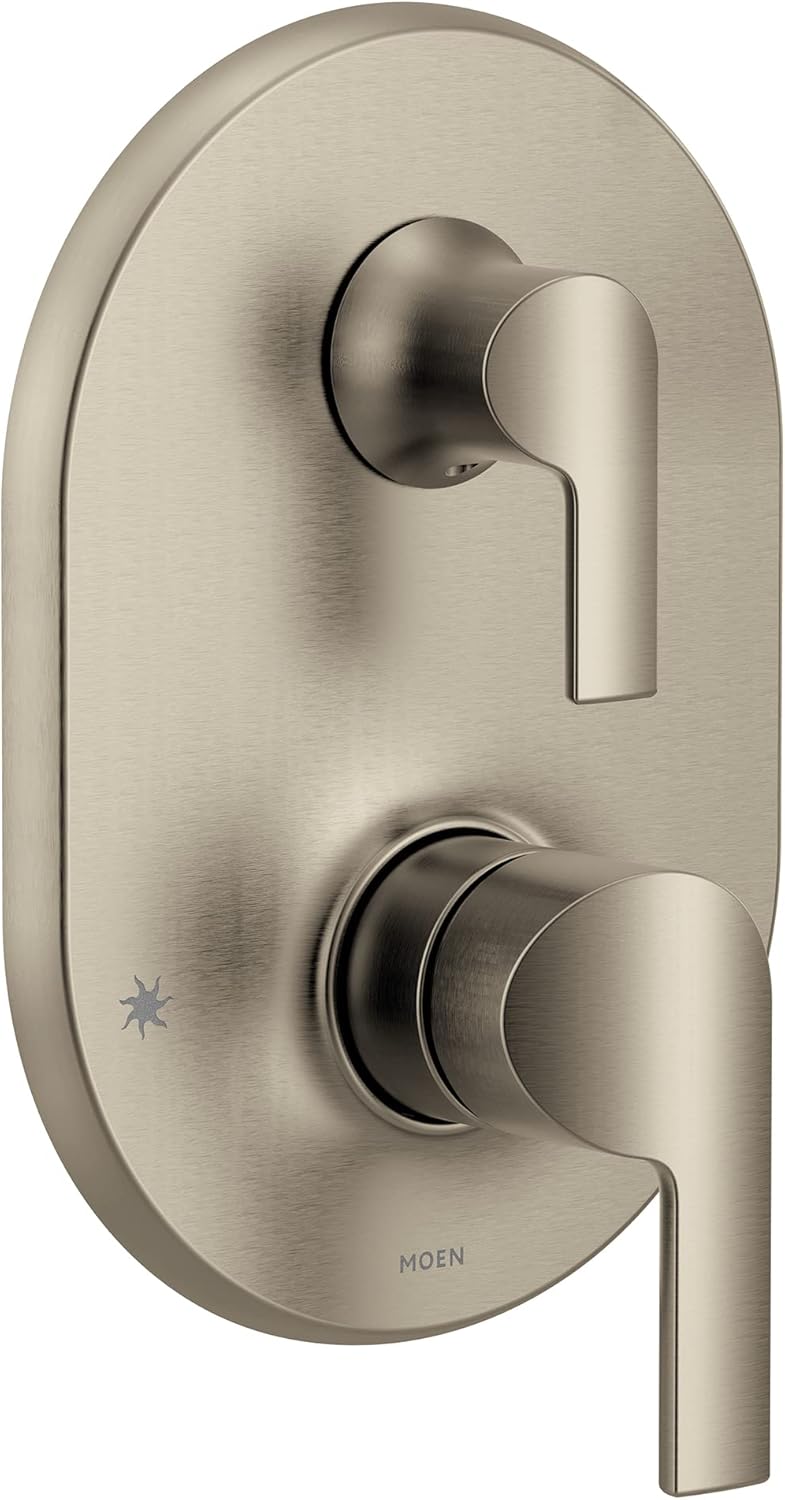 Moen UTS2611BN Doux M-CORE 3-Series 2-Handle Shower Trim with Integrated Transfer Valve, Valve Required, Brushed Nickel