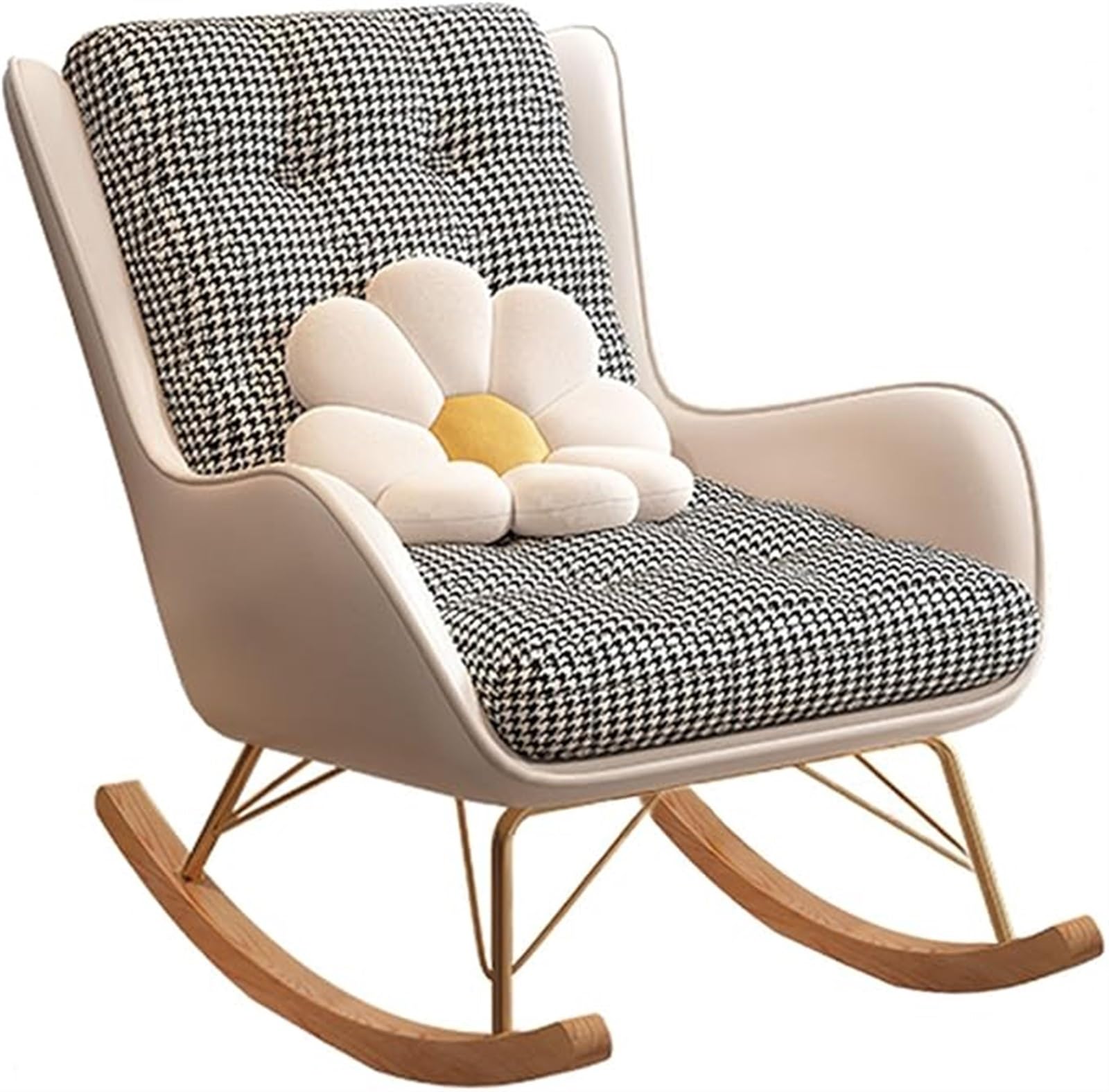 Rocker capitonné salon fauteuil à bascule bois massif chambre