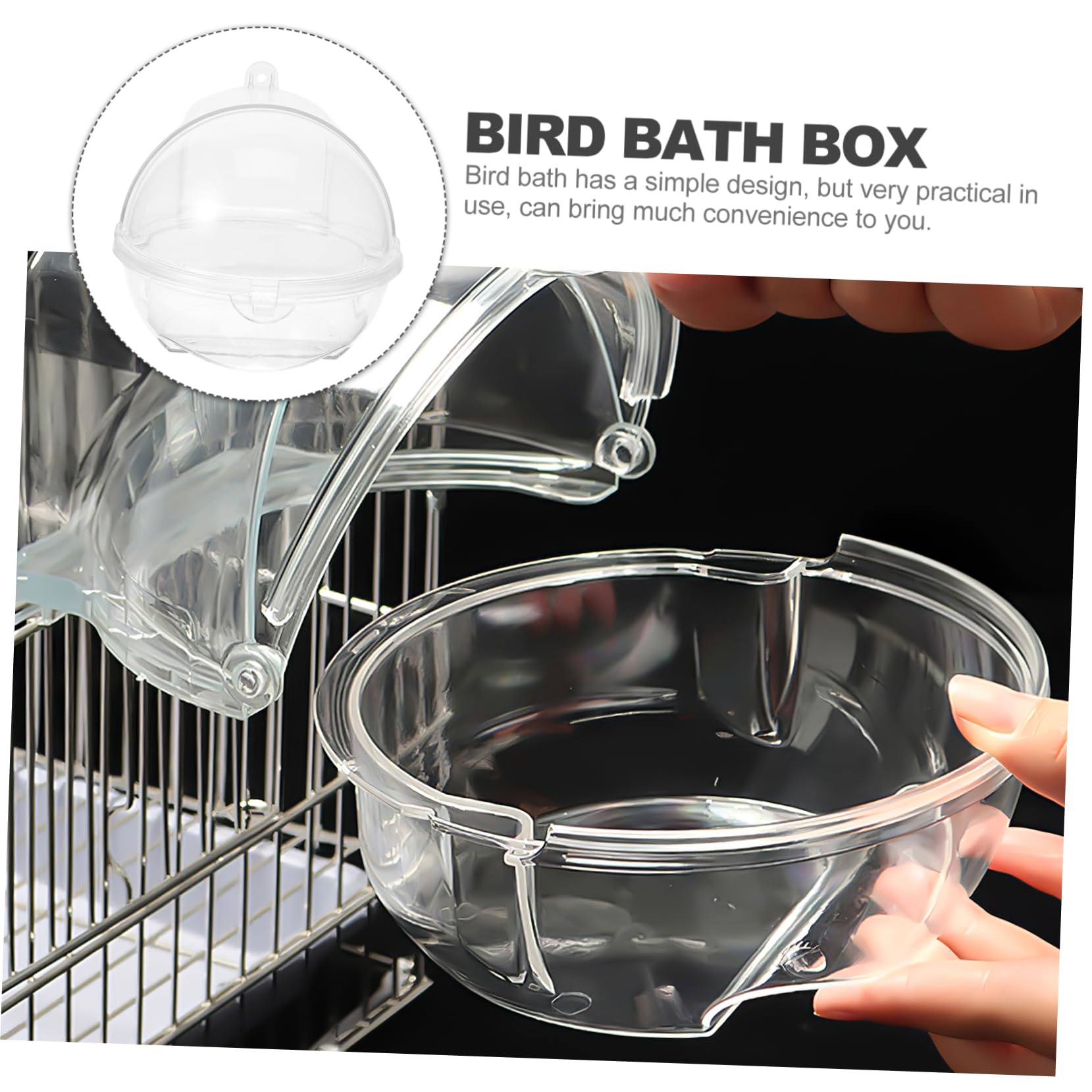 Vasca da Bagno per Uccelli e Cocorite in Plastica Pratica e Facile da Pulire per Gabbia, per Bagno dei Pappagalli la Doccia in Gabbia
