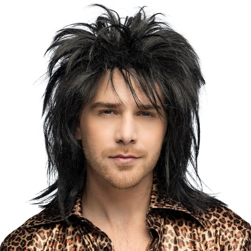 Boland 85092 Wig for Adults, Mullet Hairstyle Made of Synthetic Hair for Festival or Carnival, Accessory Costumes