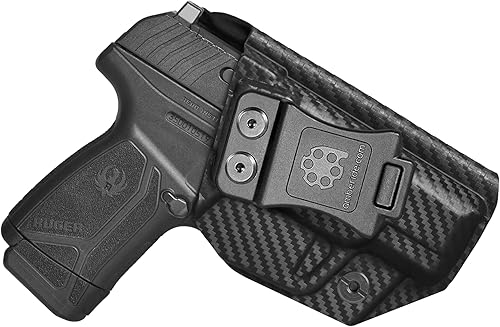 Amberide IWB KYDEX Funda Ajuste Pistola Ruger Max-9, Cintura interior de transporte oculto, inclinación ajustable y retención 'Posi-Click', disponible en Yaxa Venezuela