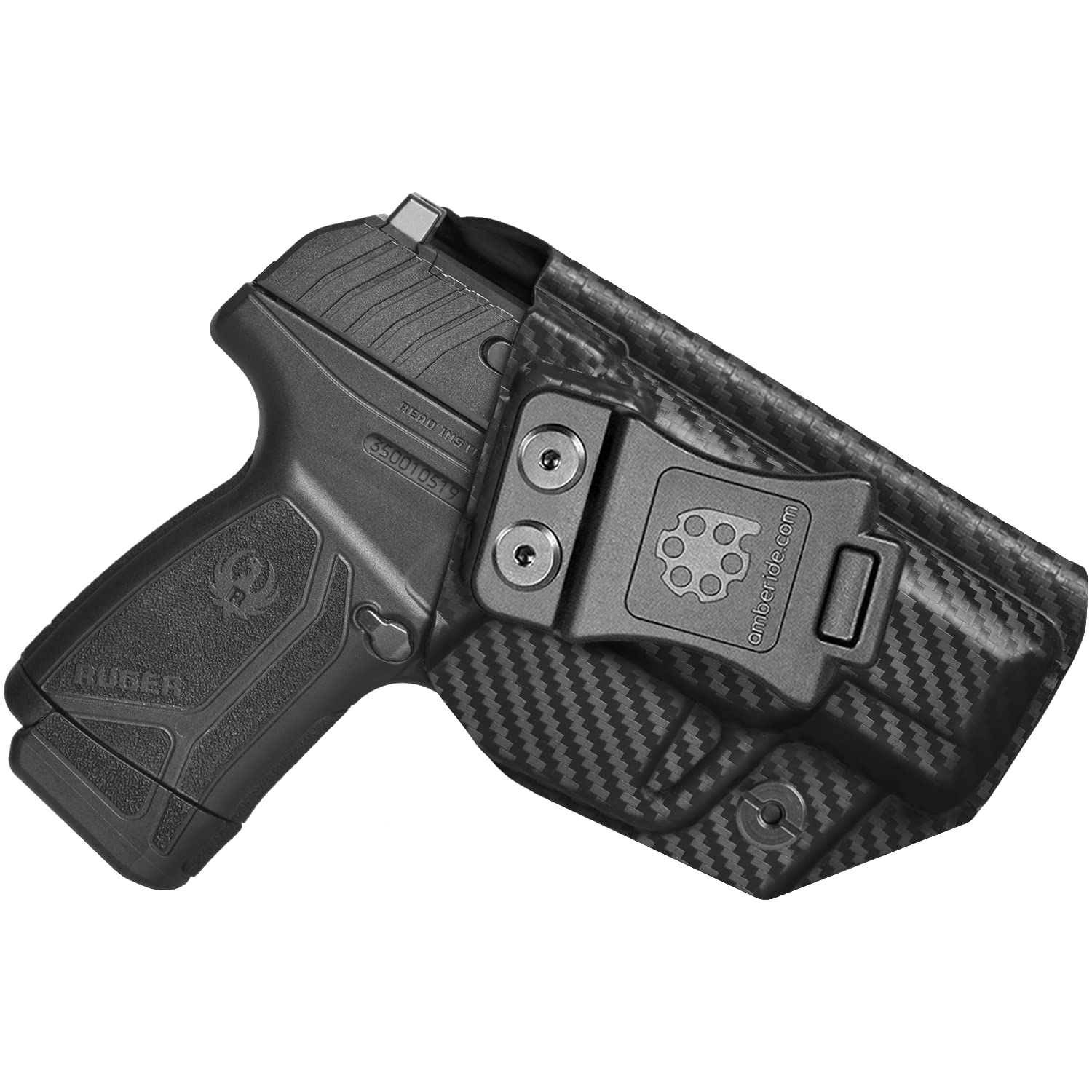 Ruger Max-9 Holster IWB KYDEX Holster Fit Ruger Max-9 Pistol, Inside Waistband Concealed Carry, Adjustable Cant & 'Posi-Click' Retention, USA Made by Amberide