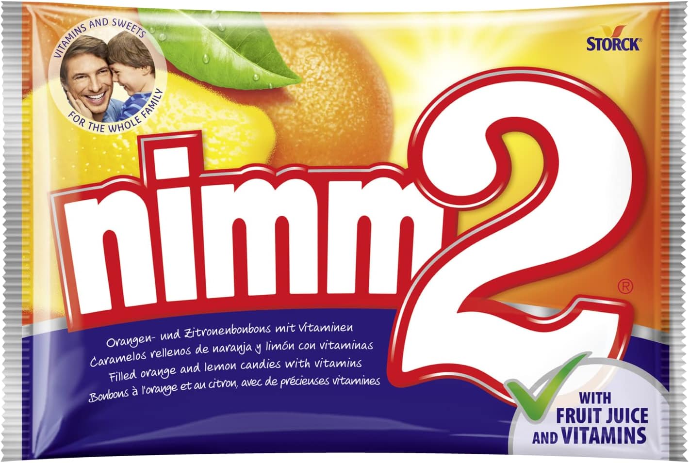 nimm2 Filled Orange and Lemon Candies With Vitamins 1000g