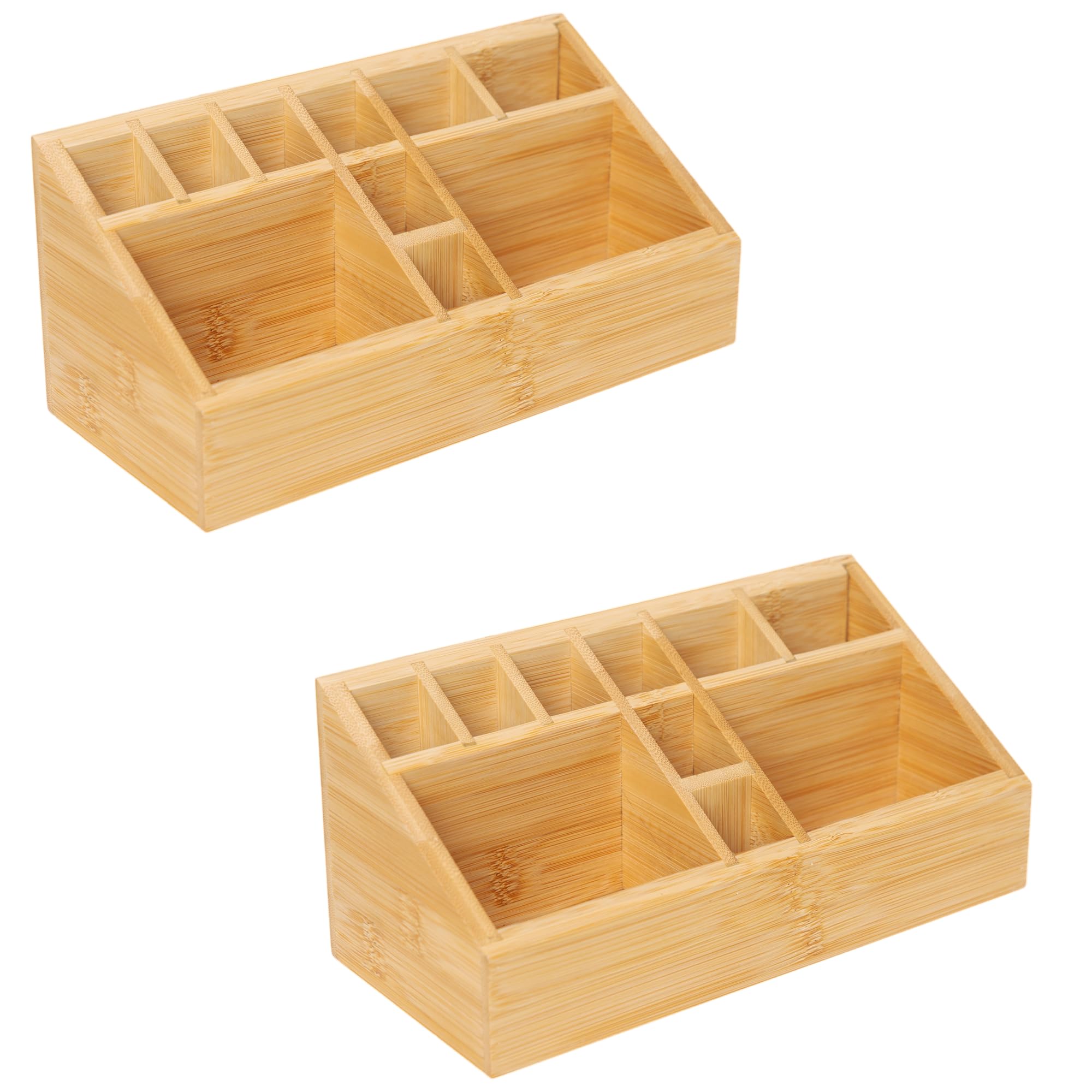 Ninebendstreams 2 Pack Bamboo Small Art Supply Organiser