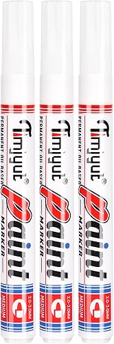 TIMJYUT 3 rotuladores de pintura permanentes, de punta media, impermeables y de secado rápido, nunca se decoloran, para rocas, plástico, metal,