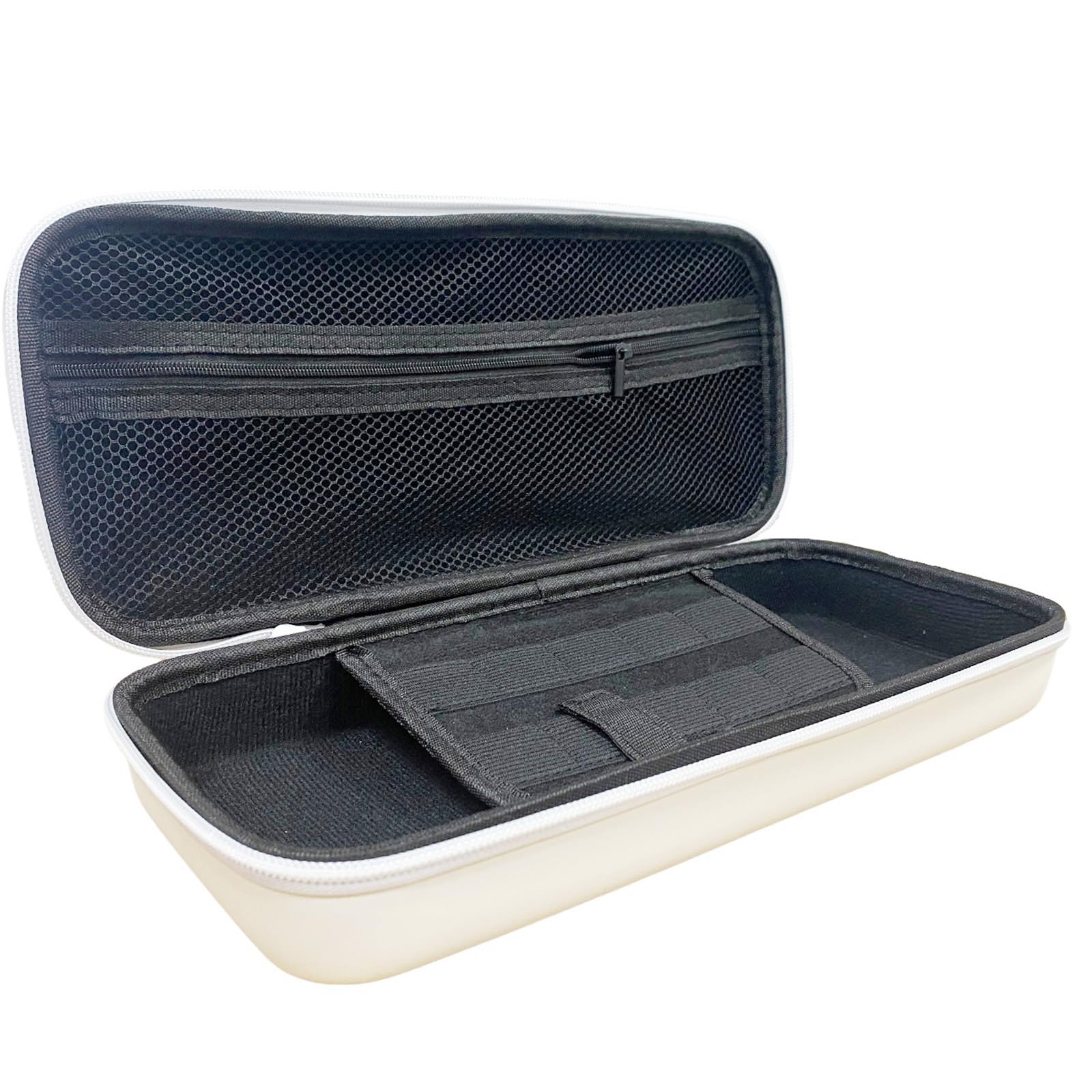 Hzycwgone Custodia per MSI Claw,Viaggio Borsa di Trasporto per MSI Claw A1M Gioco Portatile,Custodia Rigida con Slot per Schede di Gioco & Tasca a Rete per MSI Claw Accessori(Bianco)