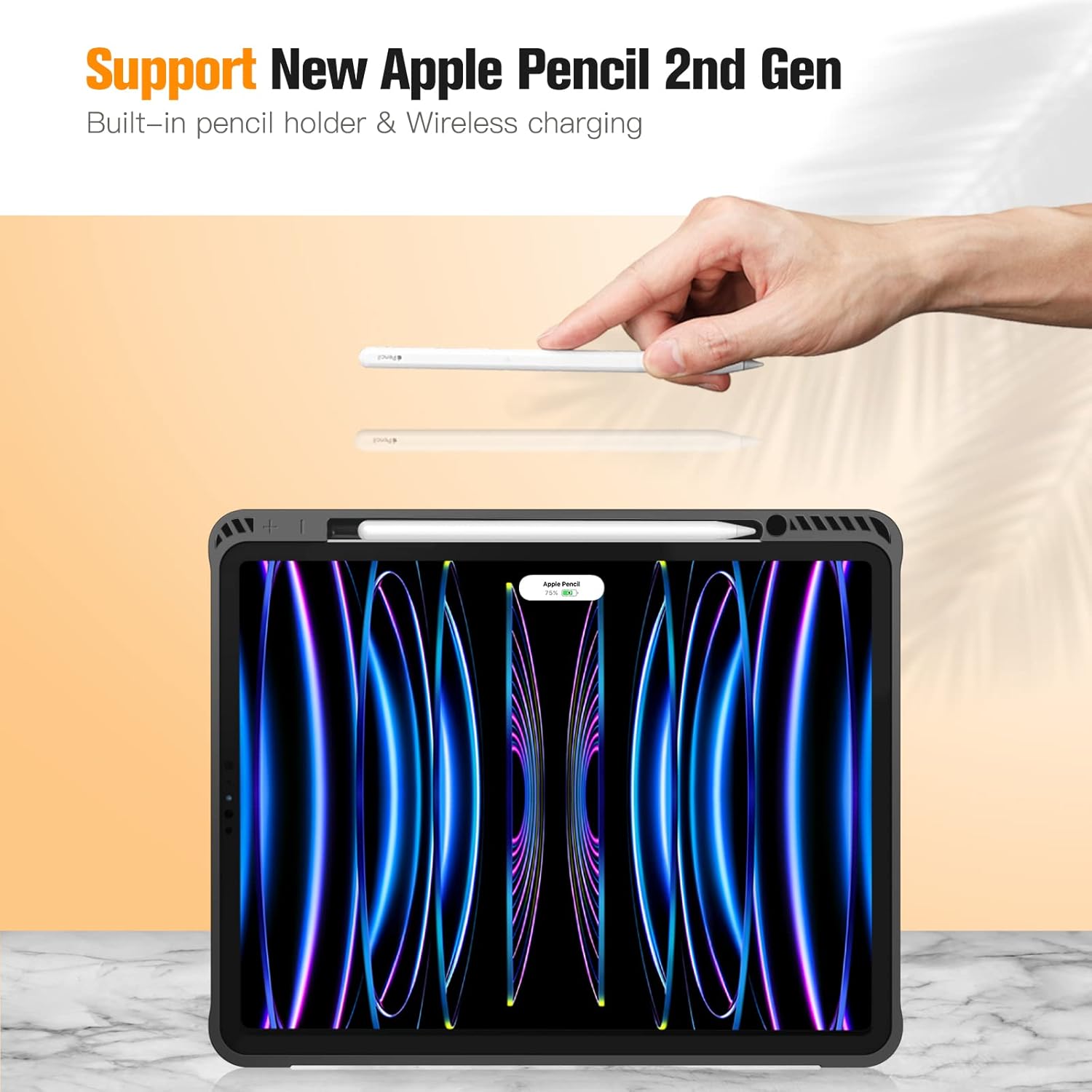 Fintie Case for iPad Pro 12.9-inch 6th Generation 2022, [Built-in Pencil Holder] Slim Soft TPU Protective Cover with Auto Wake/Sleep, Also Fit iPad Pro 12.9" 5th & 4th & 3rd Gen, Composition Book - Image 3