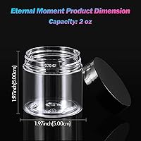 Vista 2 de Eternal Moment - Paquete de 36 recipientes de plástico redondos transparentes de 2 onzas con tapa, recipientes cosméticos perfectos para loción