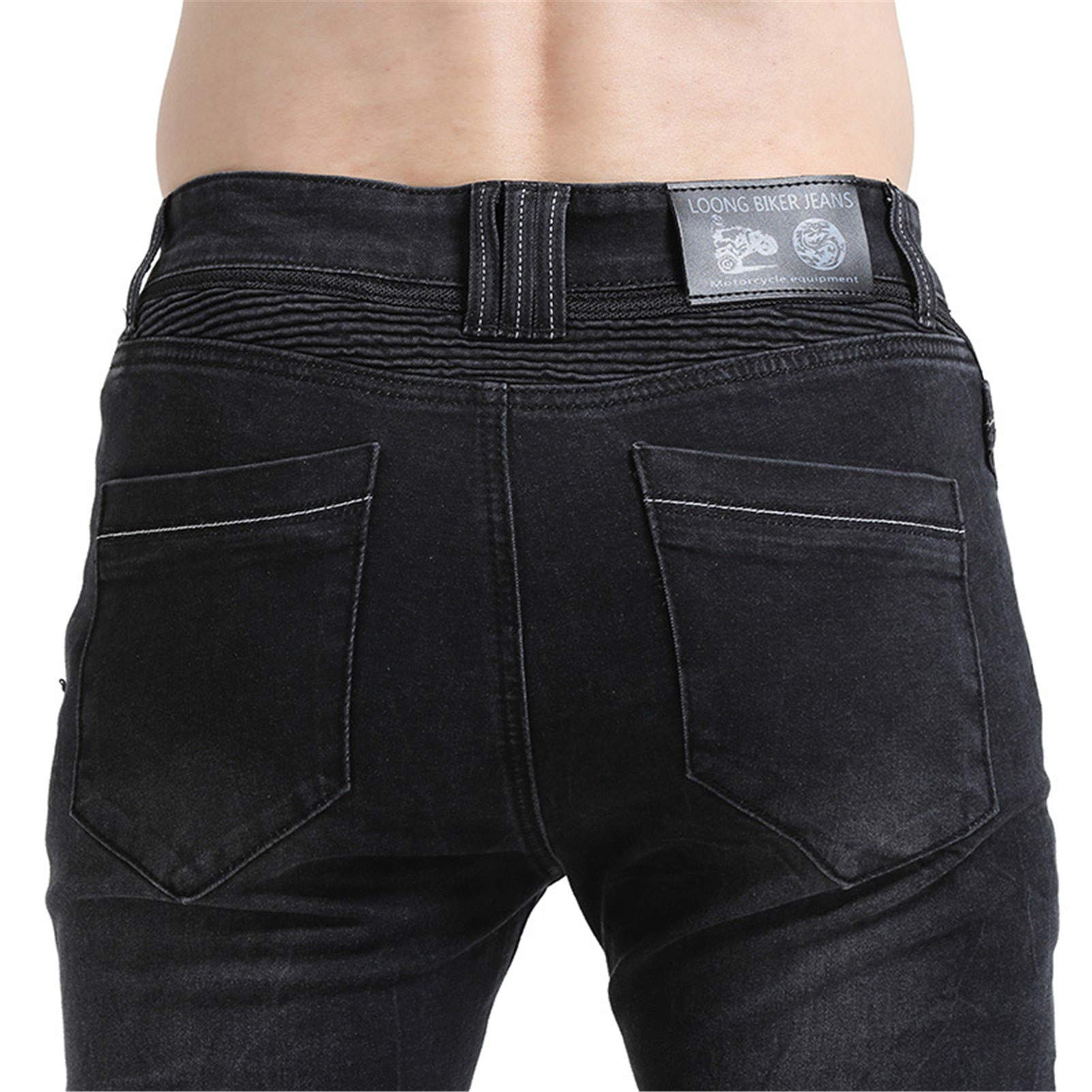 HULG Pantaloni Moto?Jeans da Moto Pantaloni da Moto in Denim da Uomo, Jeans A Gamba Dritta Resistenti alla Caduta con 4 Tipi di Dispositivi di Protezione