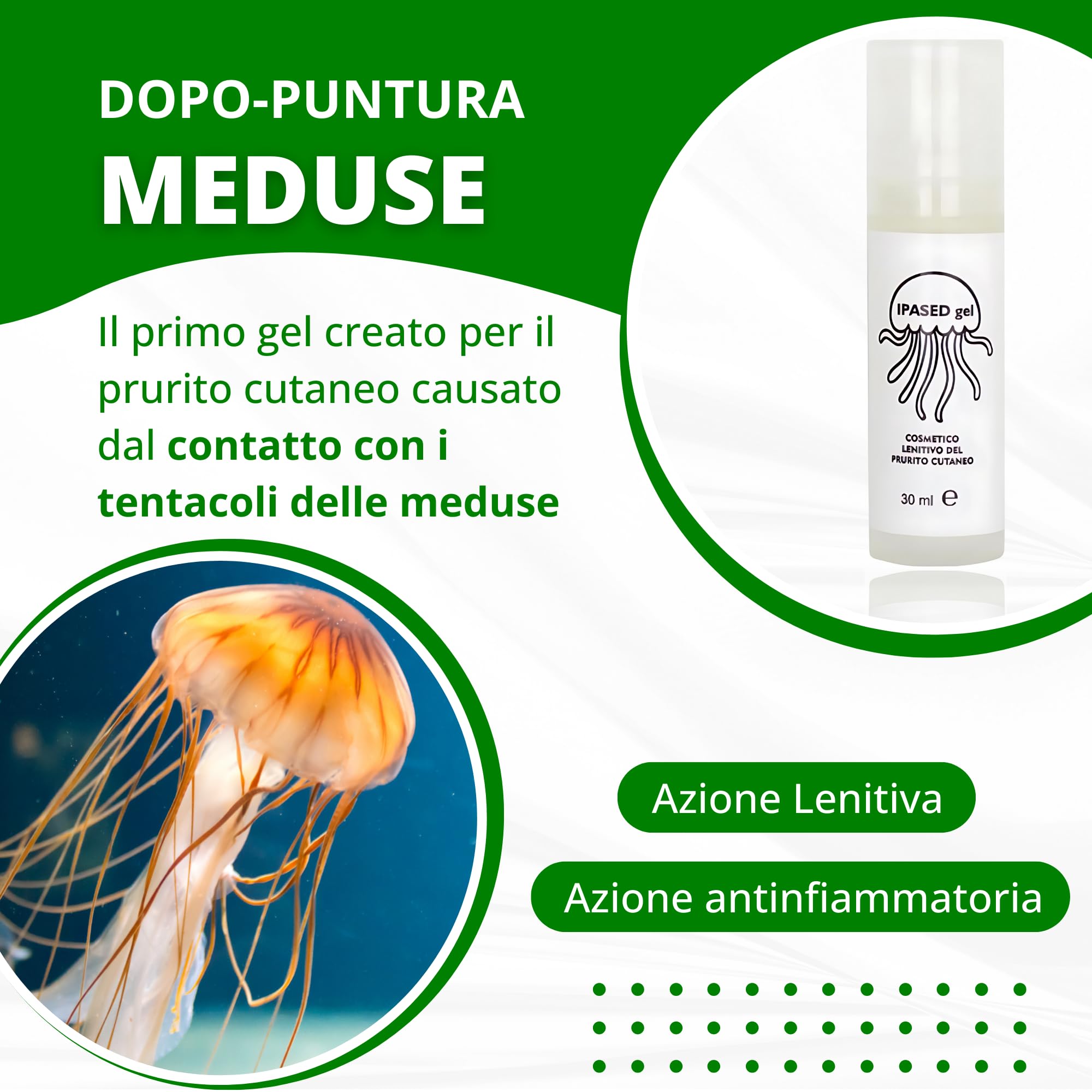 Dopo Puntura Zanzare, Meduse e Insetti, con Aloe Vera e Olio di Menta Piperita, Per un Sollievo Immediato, 30 ml