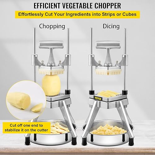 Miniatura 7 de VBENLEM Procesador de alimentos comercial de 110 V 2 agujeros de alimentación 550 W y picador comercial de frutas de verduras cortador de freír