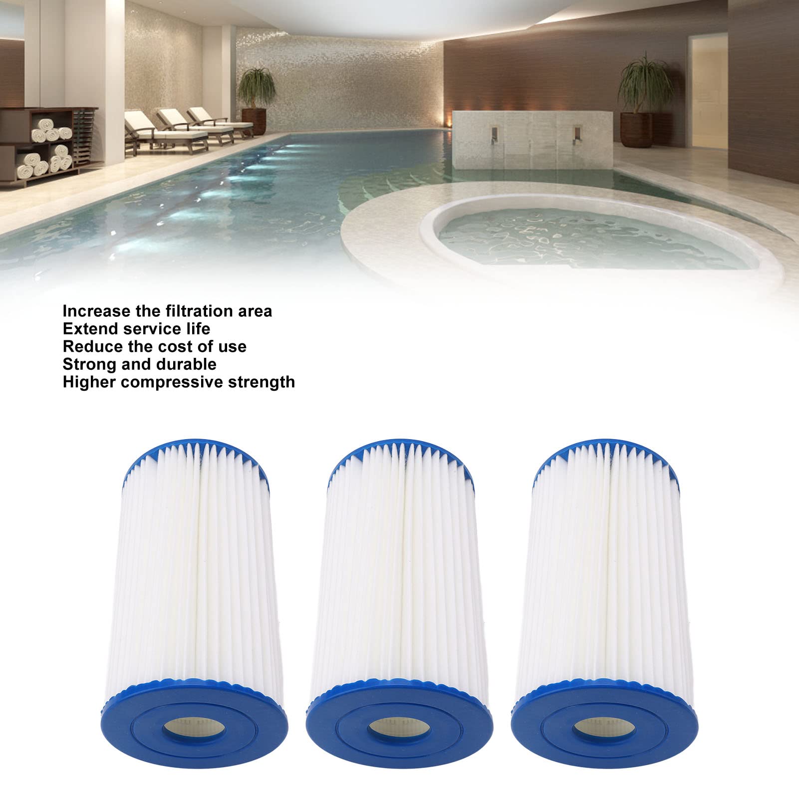 Marhynchus Cartouches Filtrantes de Piscine, Paquet de 3 Cartouches