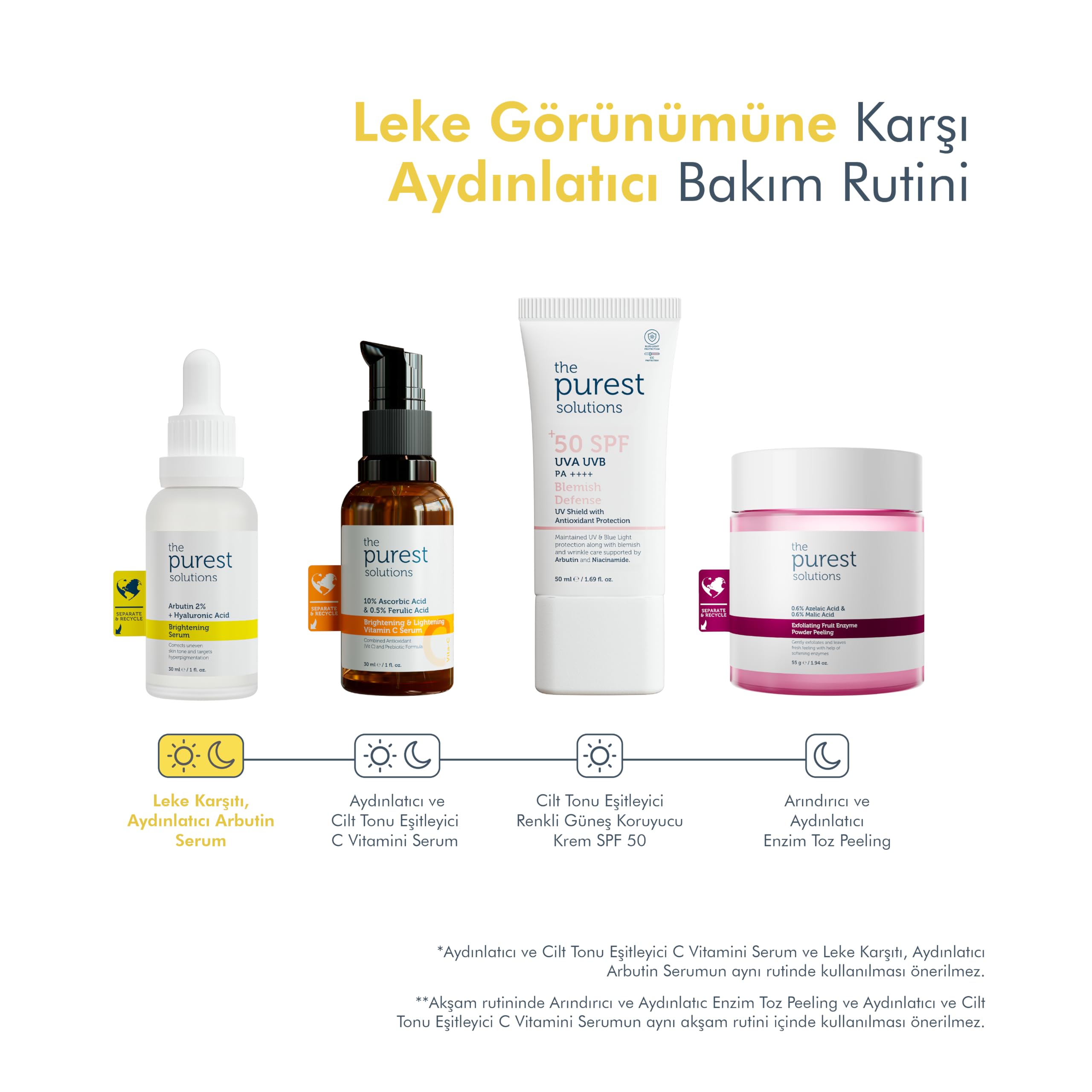 The Purest Solutions, Leke Karşıtı ve Leke Görünümü Önleyici Arbutin Cilt Bakım Serumu 30 ml (Arbutin%2 + Hyaluronic Acid)