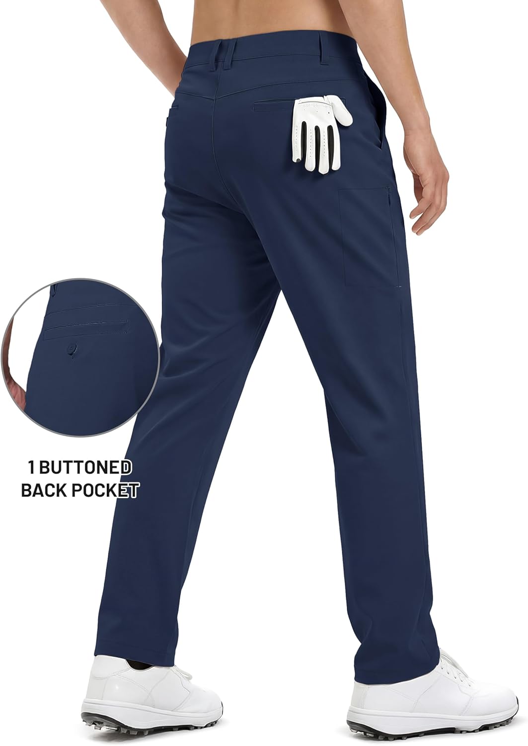 TACVASEN Golf Pants Men Stretch Classic Fit Mens Slacks Straight Leg Lightweight Pants with Zipper Pockets for Dress Work