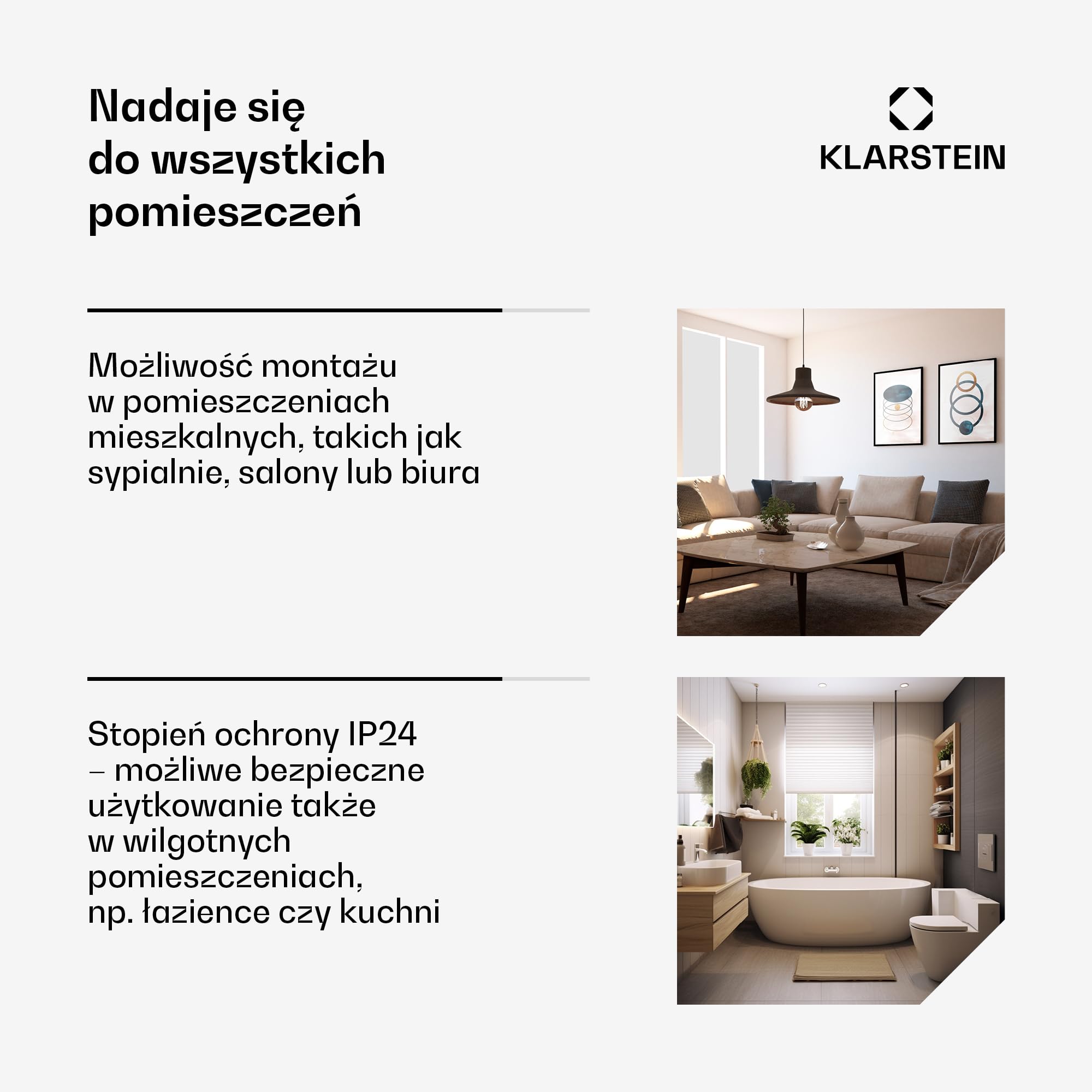 Klarstein Grzejnik elektryczny, Grzejnik konwektorowy wolnostojący lub ścienny, Energooszczędny, Sterowanie aplikacją, Cichy elektryczny, Wolnostojący z termostatem, 2000 W