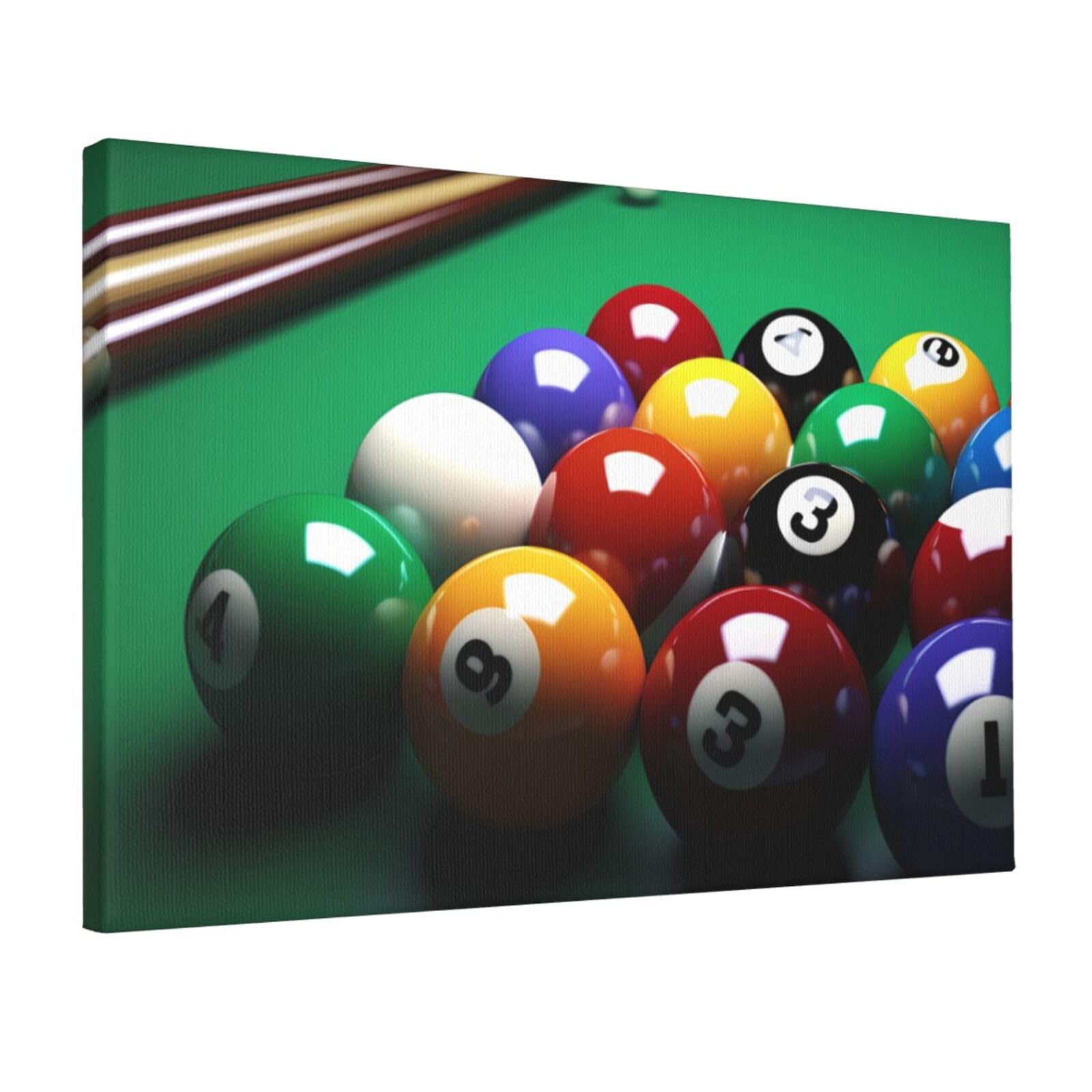 KLOPH Billiards Canvas Wall Art for Living Room 12"x18" Modern Artwork Painting for Bathroom Hanging Canvas Prints Aesthetic Wallart for Bedroom Kitchen Office Wall Decor